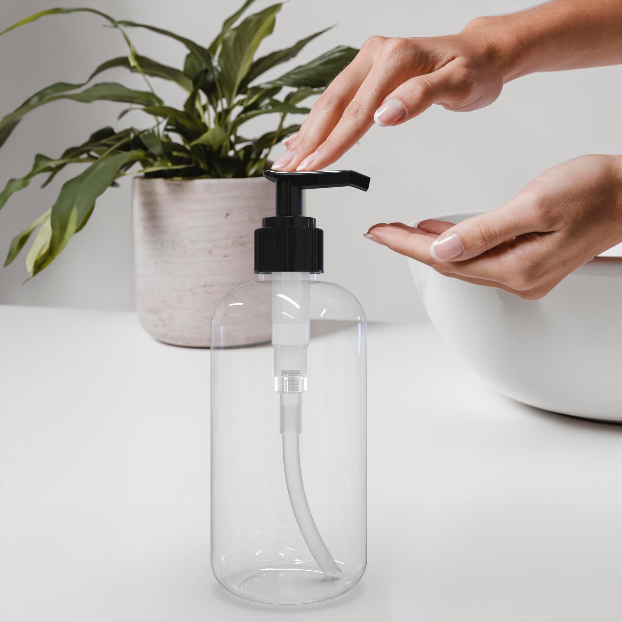 Brightfrom Empty Lotion Pump Bottles 8 Oz, Refillable Plastic Containers, Bpa-Free Pete1, Clear, Great For - Soap, Shampoo, Loti