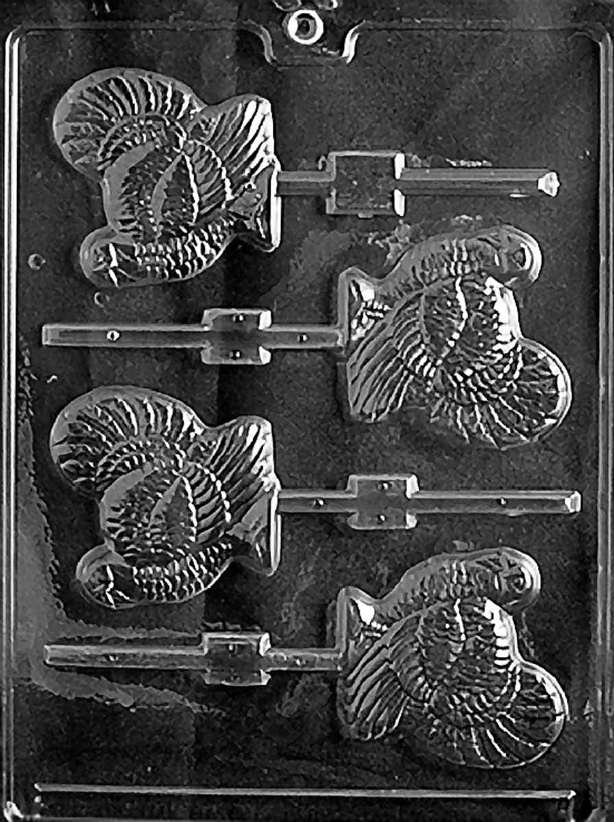 Grandmama'S Goodies T010 Thanksgiving Turkey Lolly Lollipop Sucker Chocolate Candy Soap Mold With Exclusive Molding Instructions
