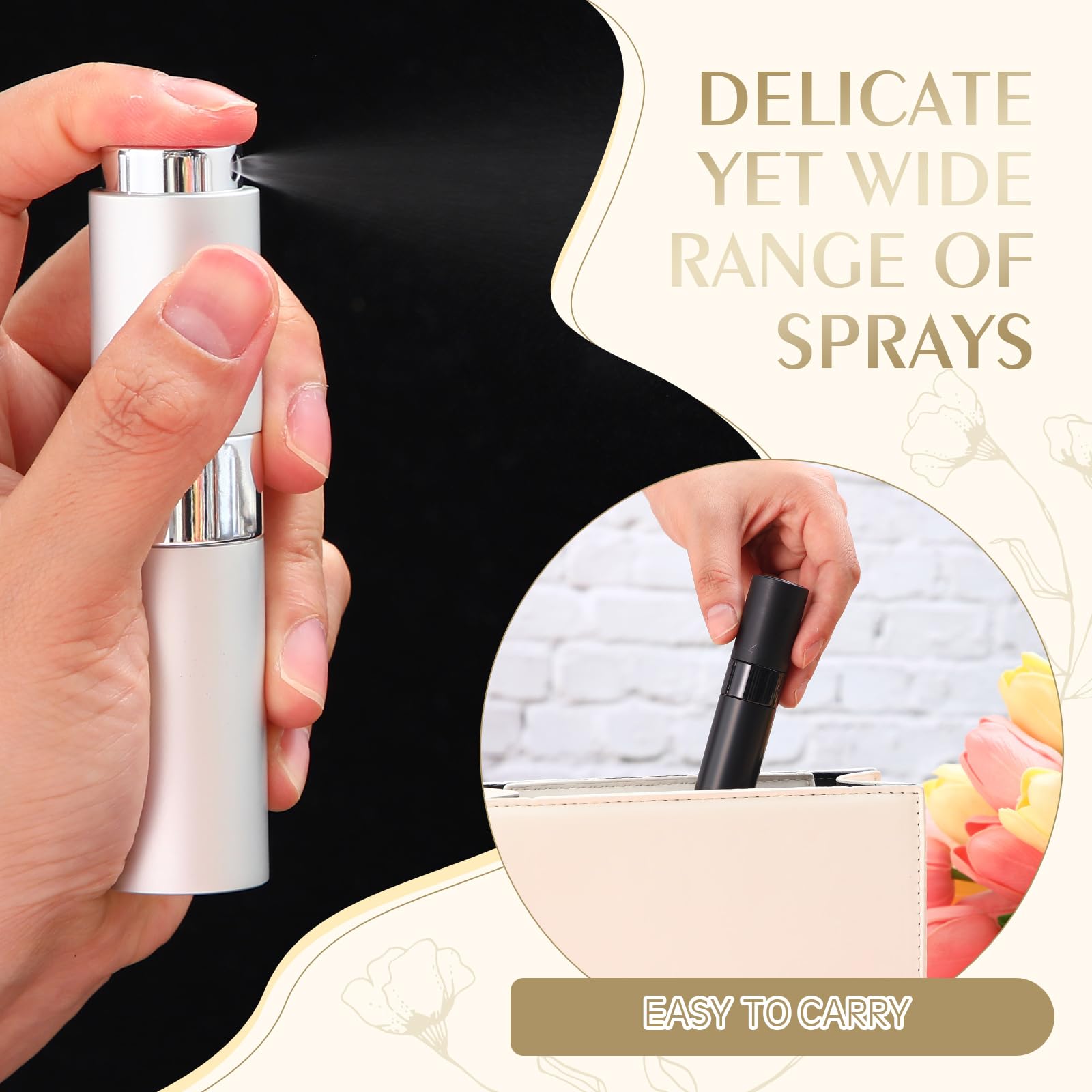 Honeydak 16 Pcs 8 Ml Atomizer Perfume Spray Bottle For Travel Refillable Mini Empty Cologne Dispenser, Portable Sprayer With Ind