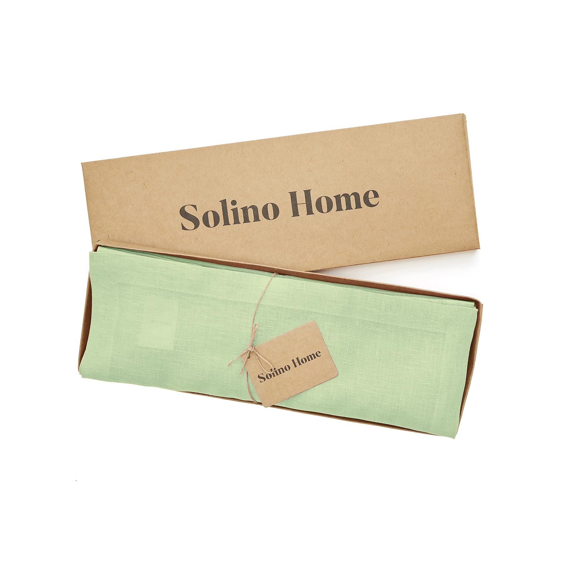 Solino Home Linen Placemats 19'' L X 14'' W Inch - 100% Pure Linen Pastel Green Cloth Placemats Set Of 4 - Fete, Washable Fabric