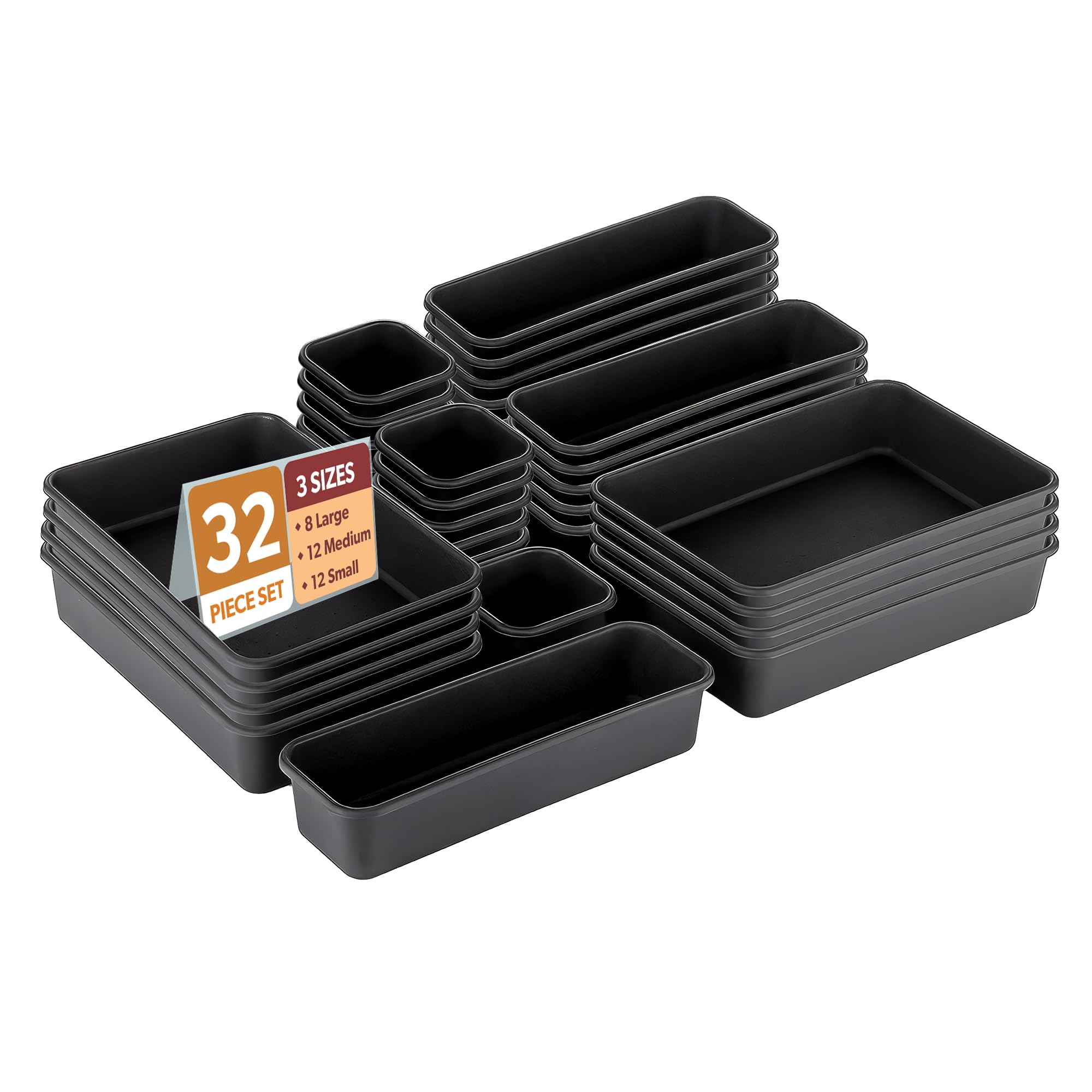 Heart Home Set Of 32 MultiPurpose Makeup Drawer Organisers Set For Storage | Drawer Divider For Kitchen & Bathroom | Ideal For 