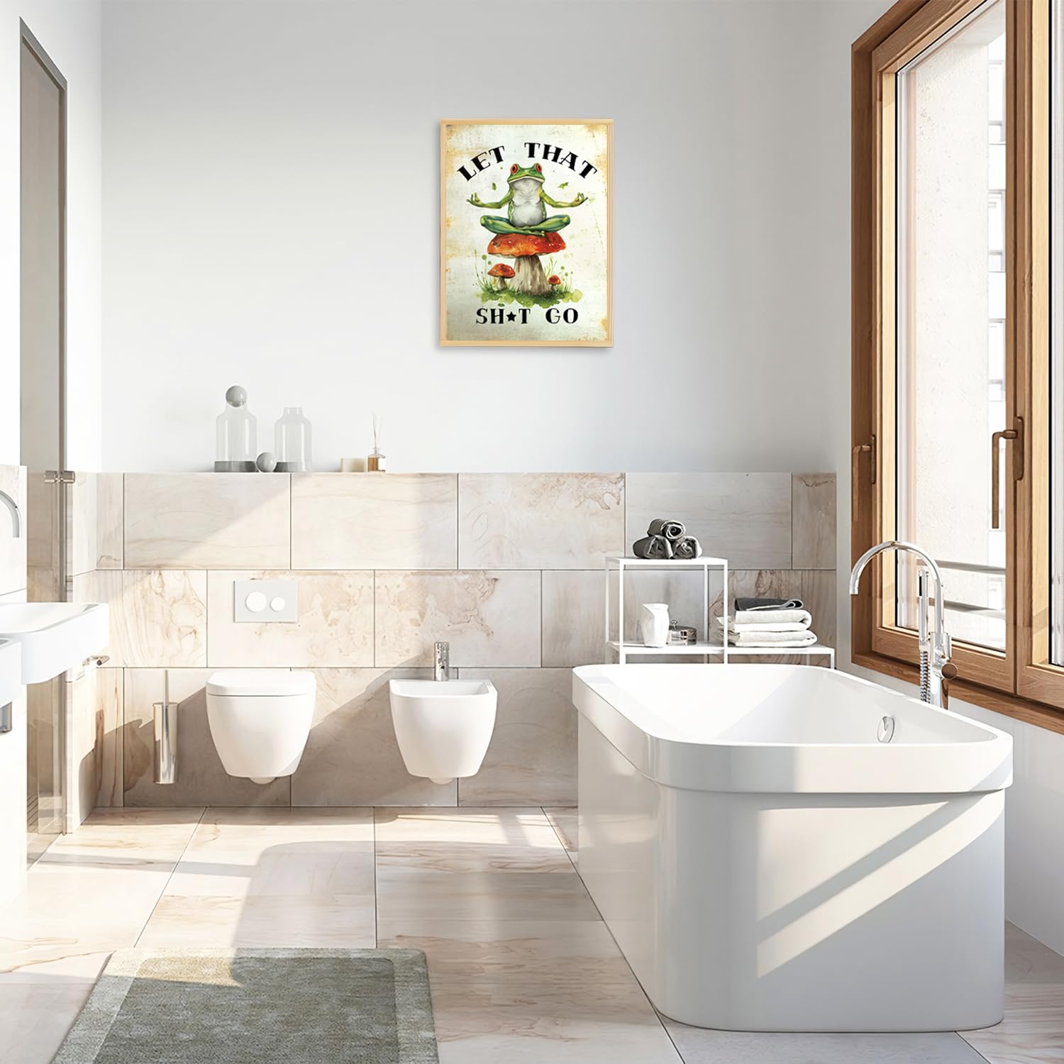 Funny Frog Mushroom Quote Wall Decor Poster Retro Sign Canvas Wall Poster For Bedroom Living Room Decor 12X16 In Unframed