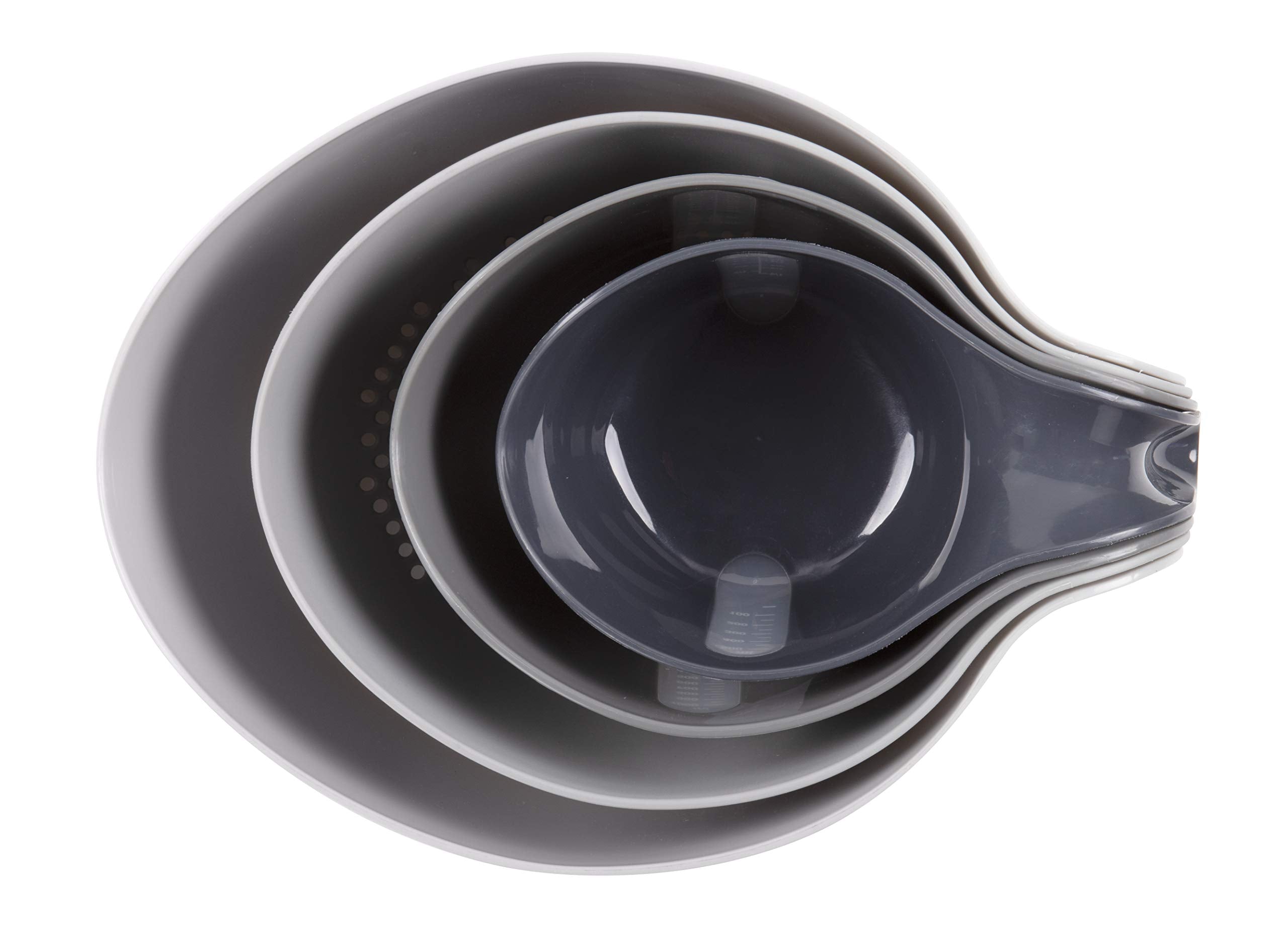 Dexas 4-Piece Nested Mixing Bowl Set, Gray Assortment, Gmbs4-432, 4 Pieces