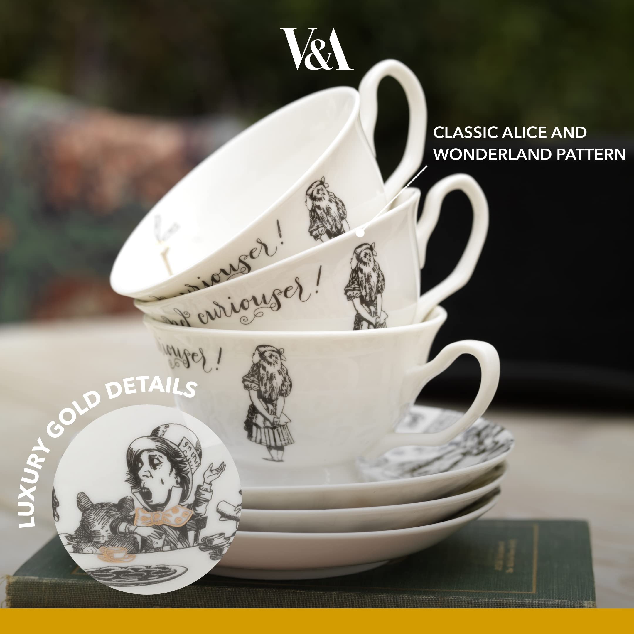 V&A Alice In Wonderland Cup And Saucer, 210 Ml (7 Fl Oz)