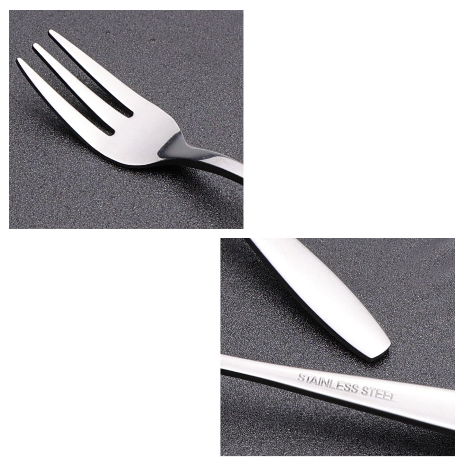 Pekky 12 Piece 3-Tine Cake Forks, Stainless Steel Tasting Appetizer Forks, 6-Inch