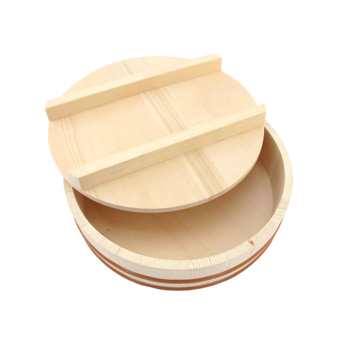 Bamboomn 15.3'' Hangiri Oke Sushi Rice Cooling Bowl/Tub With Lid, 1 Piece - Jumbo