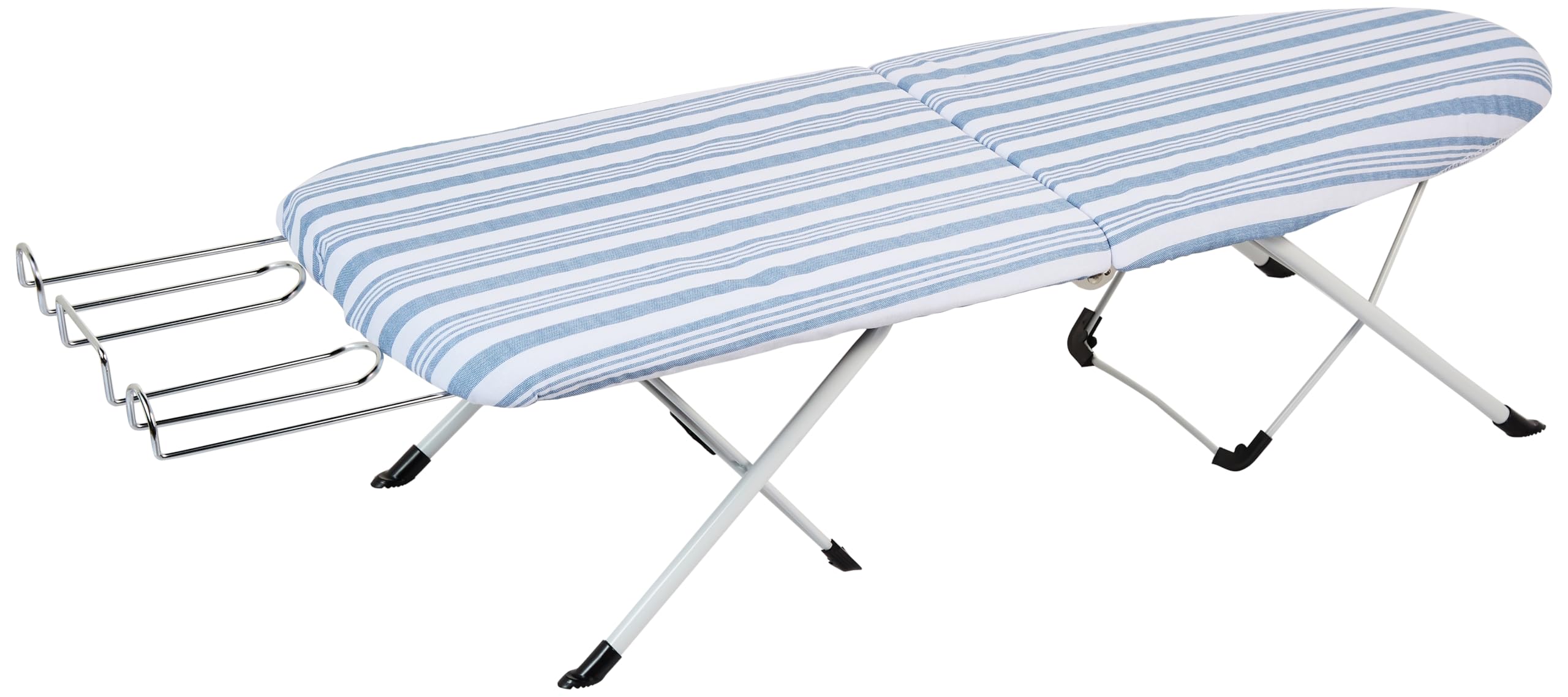 Honey-Can-Do Foldable Tabletop Ironing Board With Iron Rest, Blue Stripe