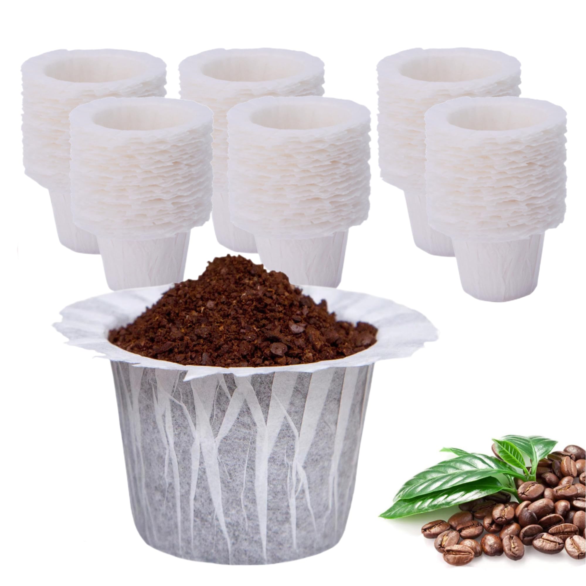 Haetyly 600 Count Coffee Paper Filters Compatible With Keurig Single Serve 1.0 And 2.0, Fits All Brands Reusable K Cup Filters