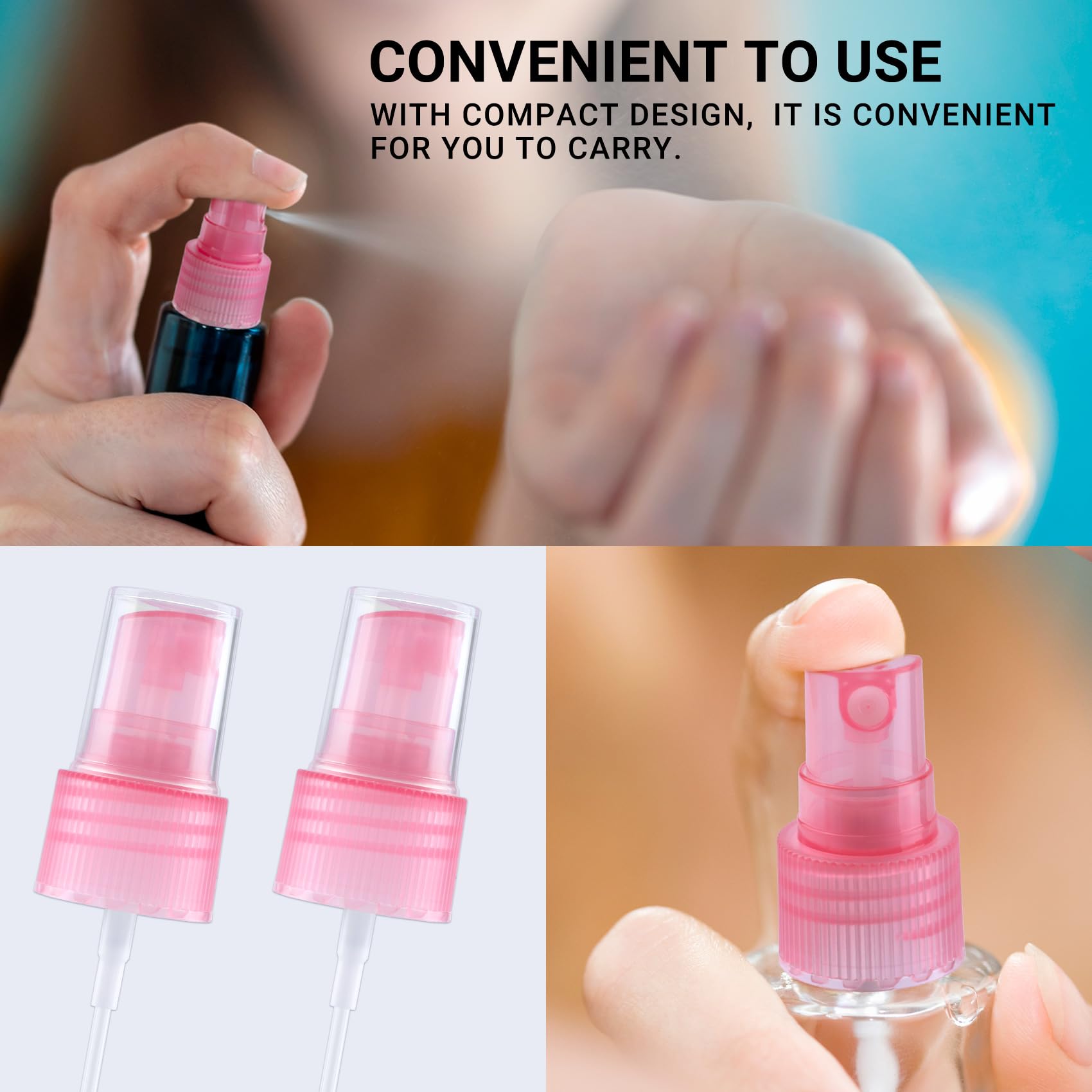 Winsyison 8Pcs Fine Mist Sprayer Caps, Plastic Spray Bottle Nozzle, Nozzle Tops Replacement For Cleaning Solutions- Pink