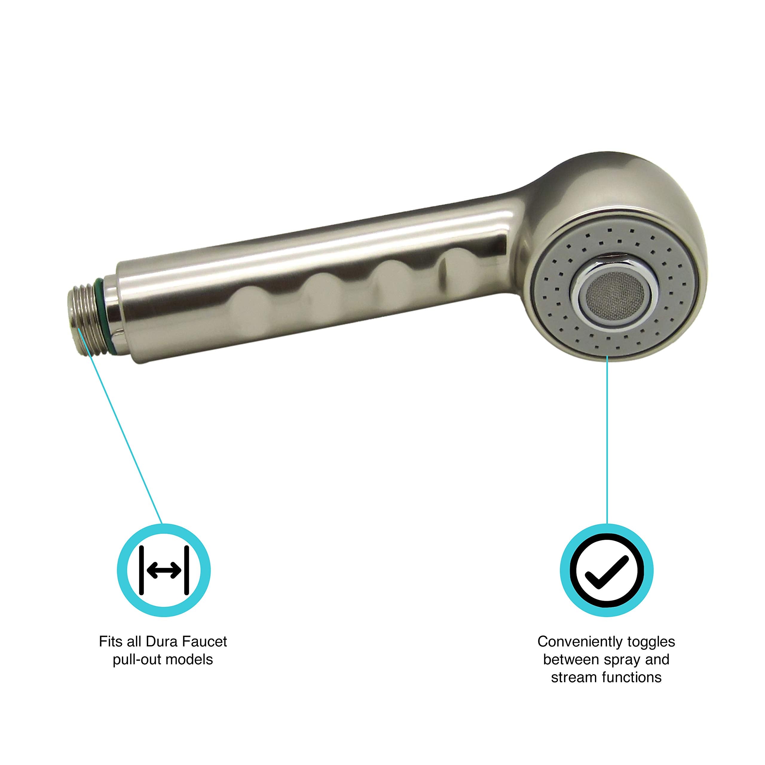 Dura Faucet Df-Rk800-Sn Rv Kitchen Faucet Pull-Out Sprayer Replacement (Brushed Satin Nickel)