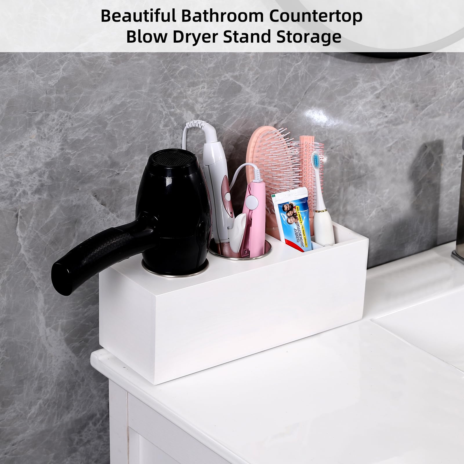 Hair Dryer Countertop Holder, Hair Tool Organizer Wall Mount, Blow Dryer Holder Cabinet Door Organizer, Bathroom Countertop Blow