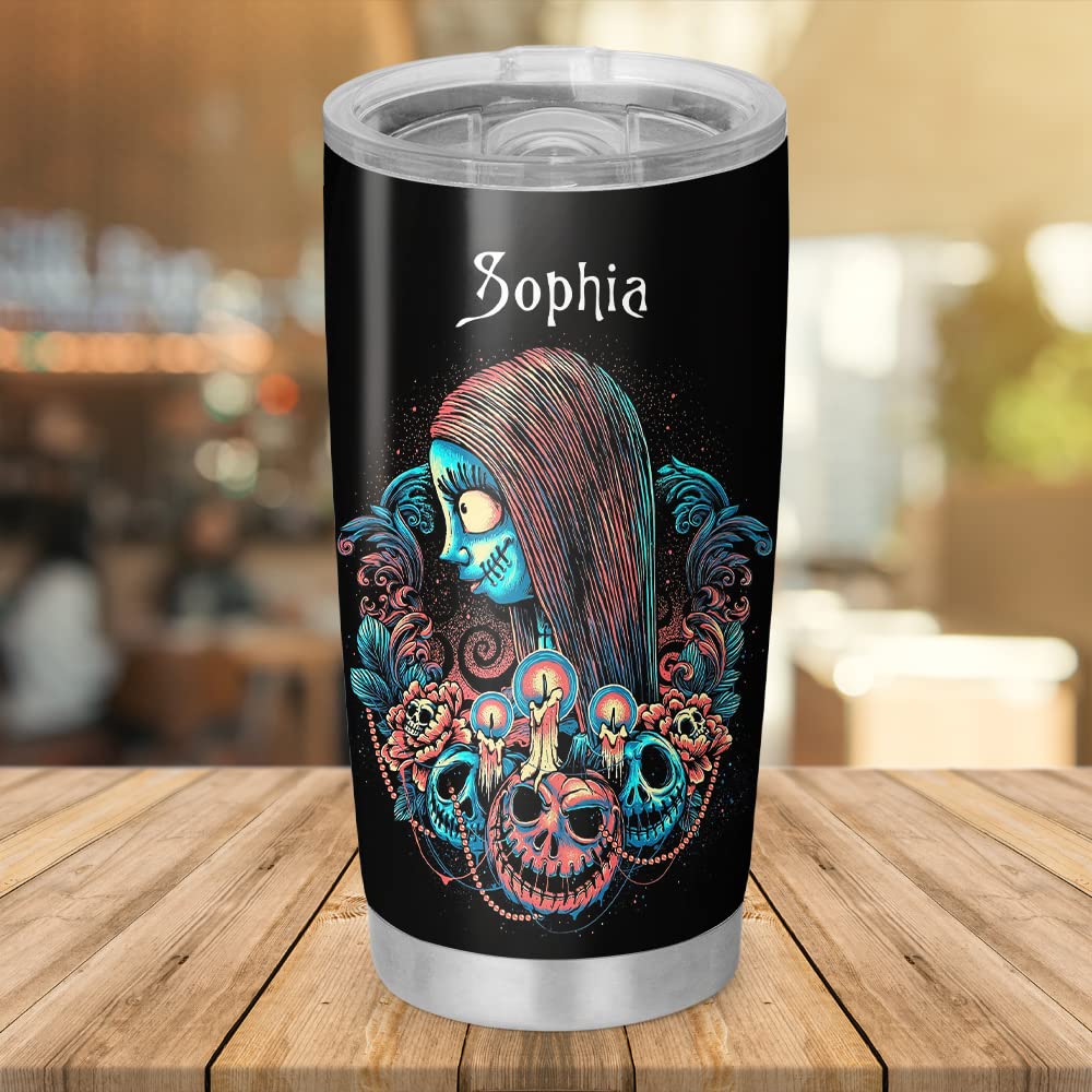 Personalized Sally&Jack Couple Nightmare Art Skull Halloween Tumbler Gifts For Him Her Wife Husband Before Christmas Movie 30Oz