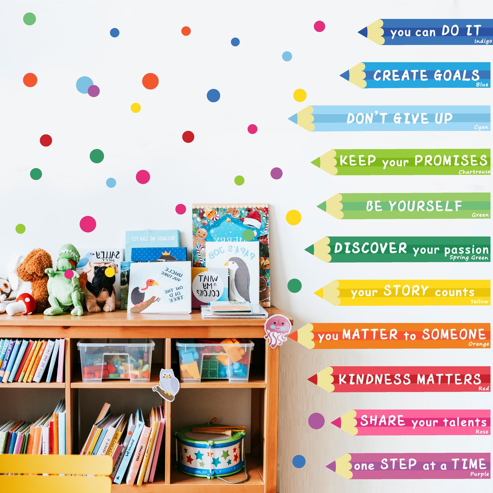 Colorful Inspirational Wall Decal Kids Wall Decals Color Wall Decals Motivational Quotes Wall Sticker You Can Do It Wall Sticker