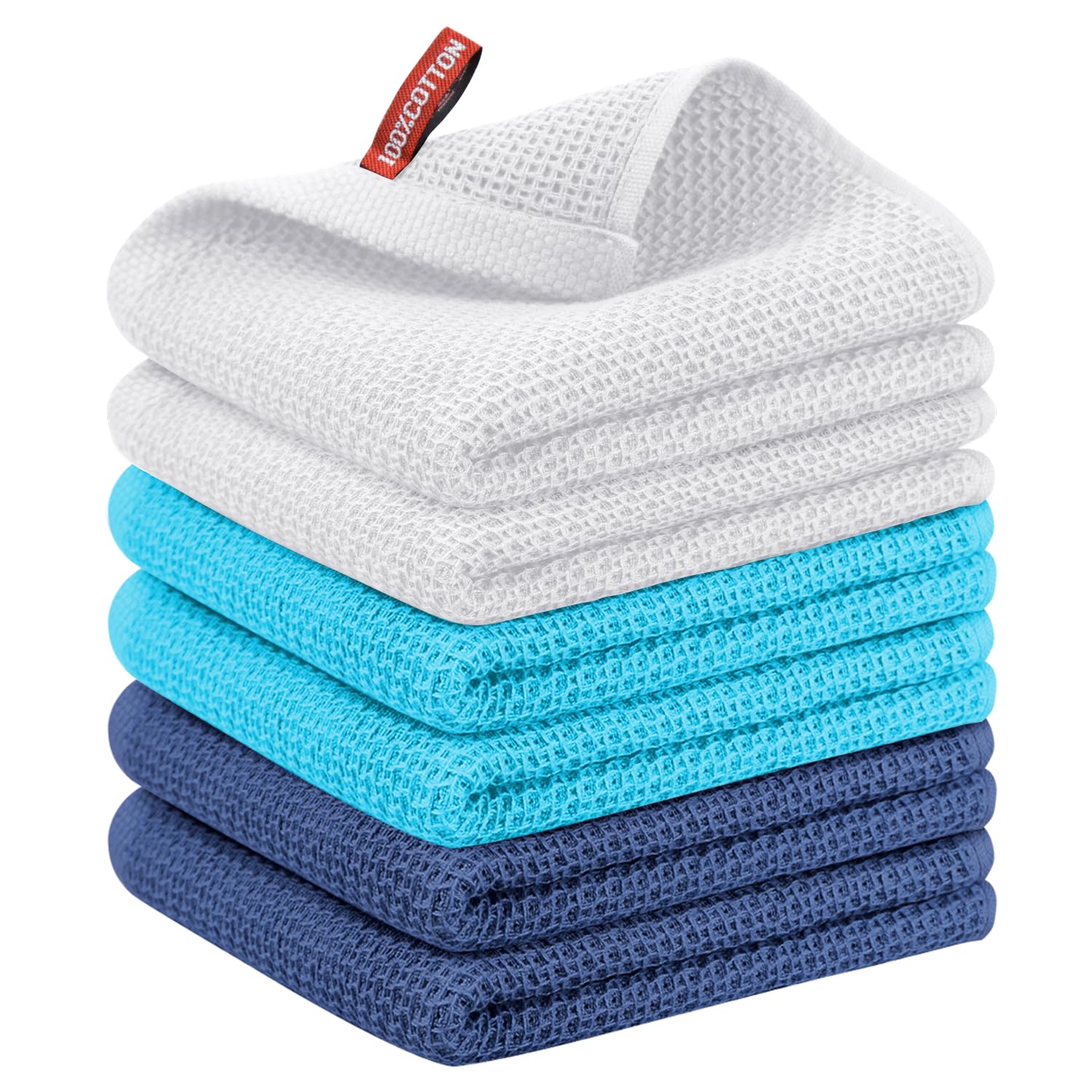 Nialnant 6 Pcs Kitchen Hand Towels, 100% Cotton Dish Towels for Washing Dishes, Super Soft and Absorbent Tea Towel-13 x 28 in