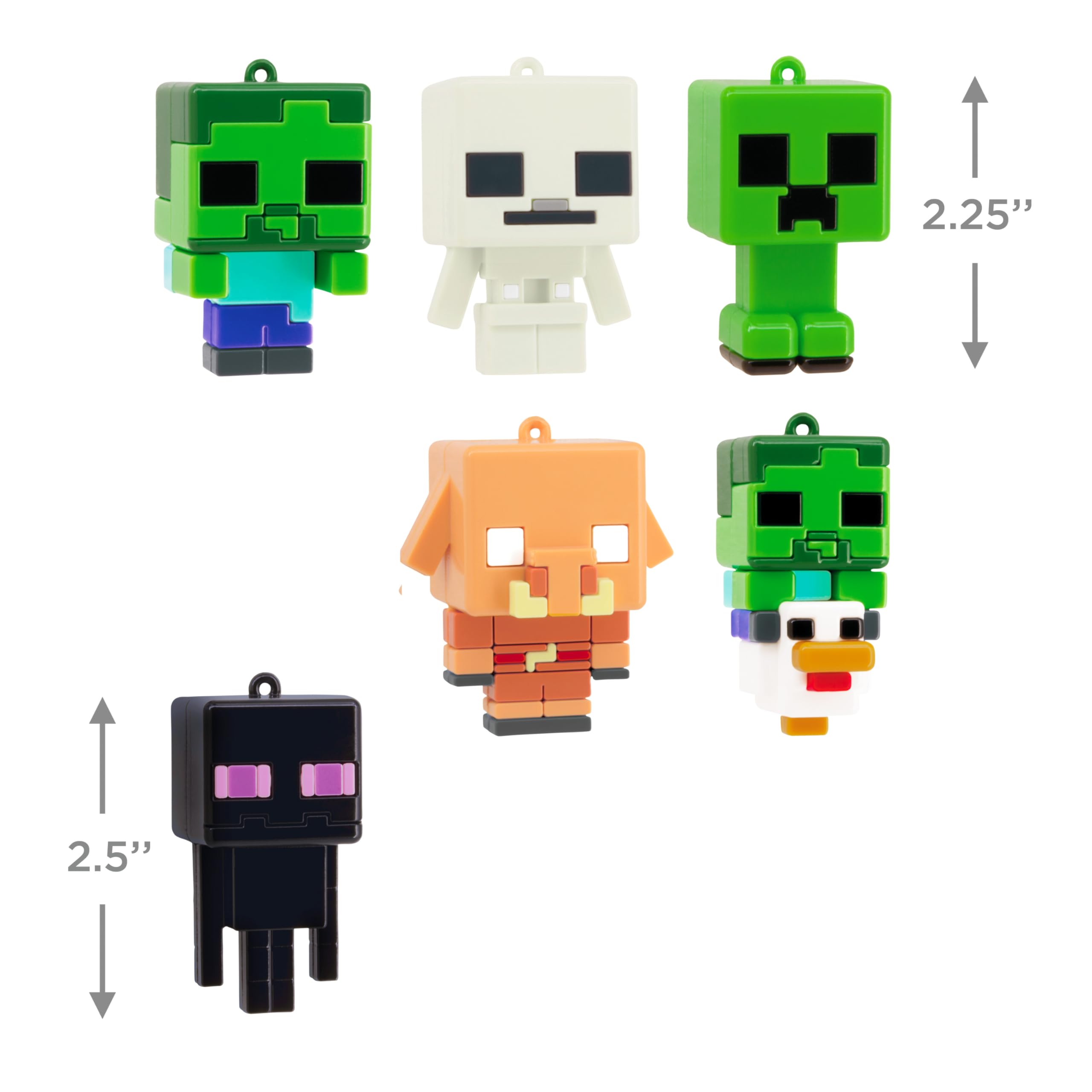 Hallmark Minecraft Series 1 Mystery Christmas Ornaments, Shatterproof, Set of 2, Gifts for Gamers