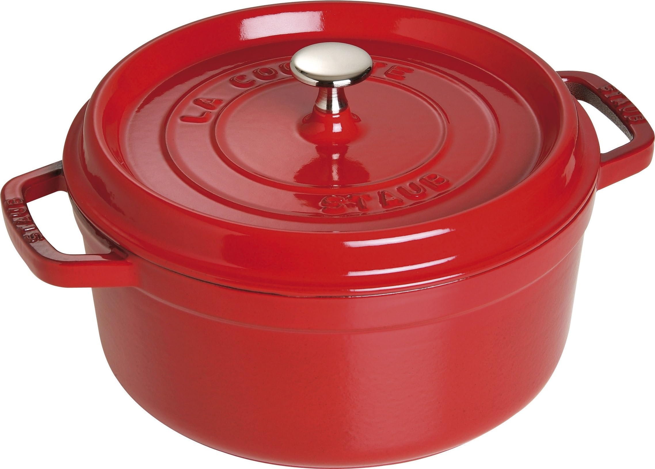 Staub 4 Qt. Round Cocotte-cherry Red