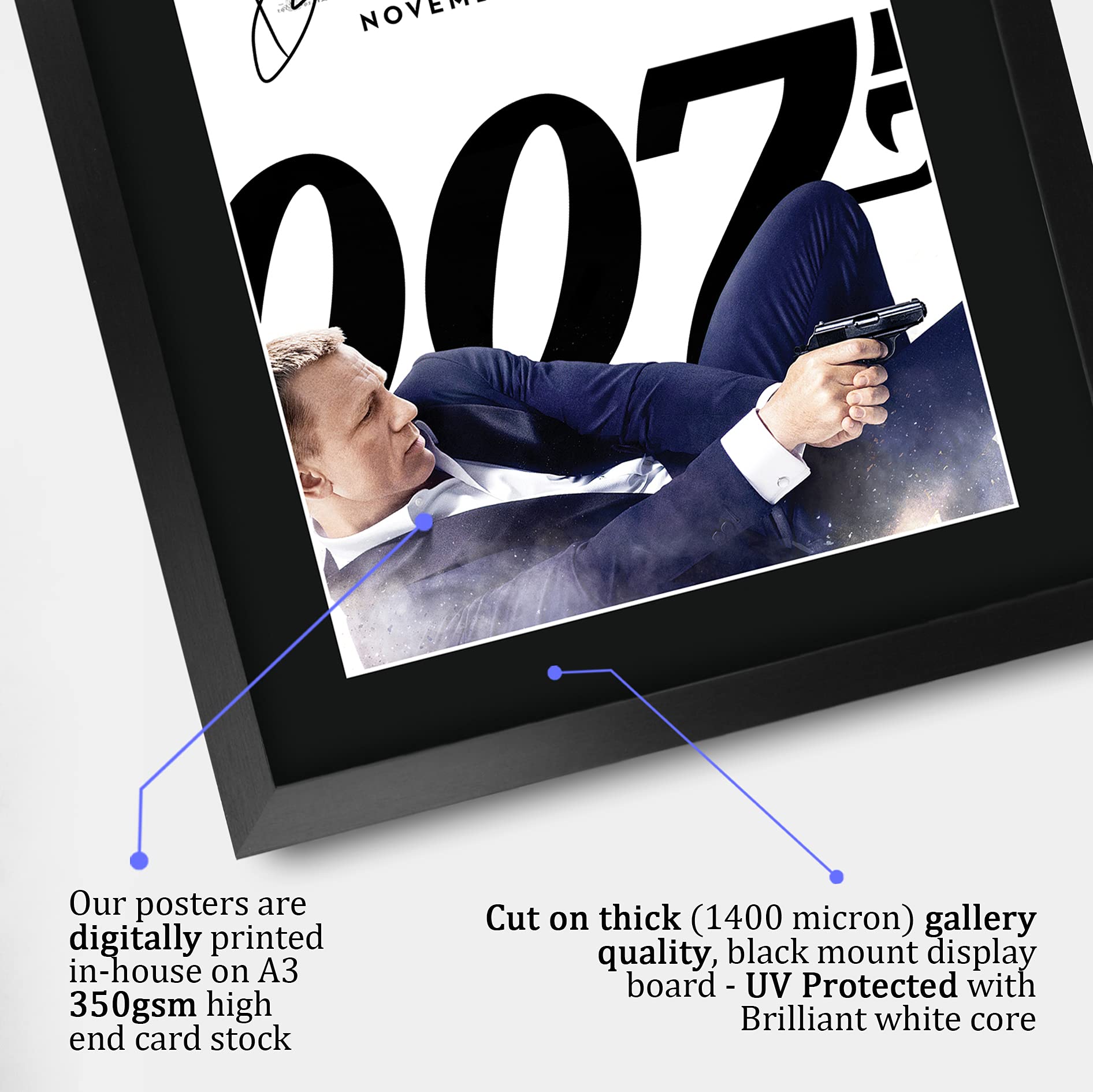 HWC Trading James Bond Skyfall Movie Poster - Signed 16" x 12" Framed Autograph Display