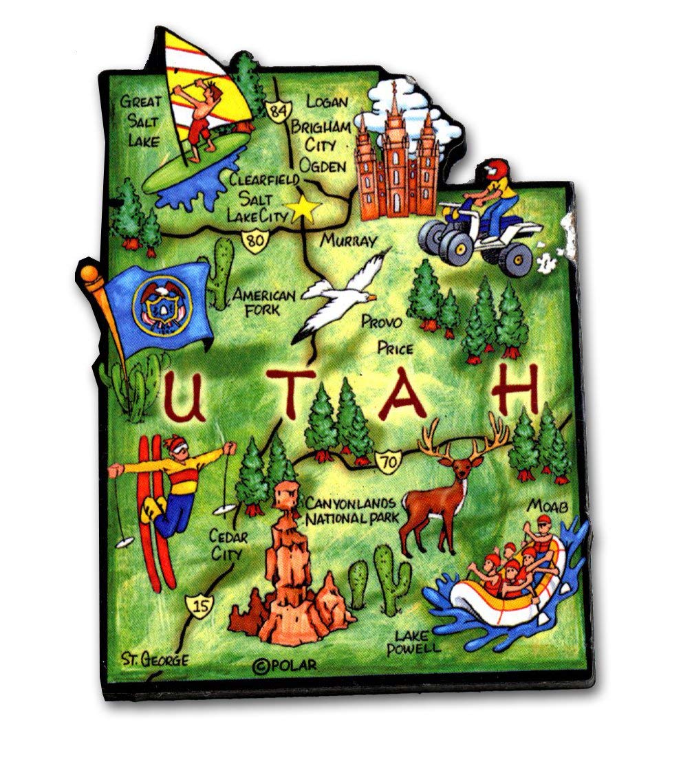 Utah State Decowood Jumbo Wood Fridge Magnet 3.25
