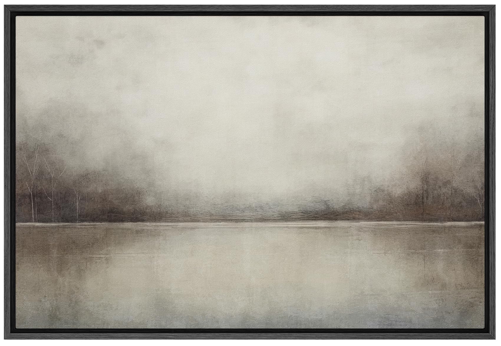 Signford Framed Canvas Print Wall Art Abstract Landscape Wilderness Impressionism Traditional Scenic For Living Room, Bedroom, O