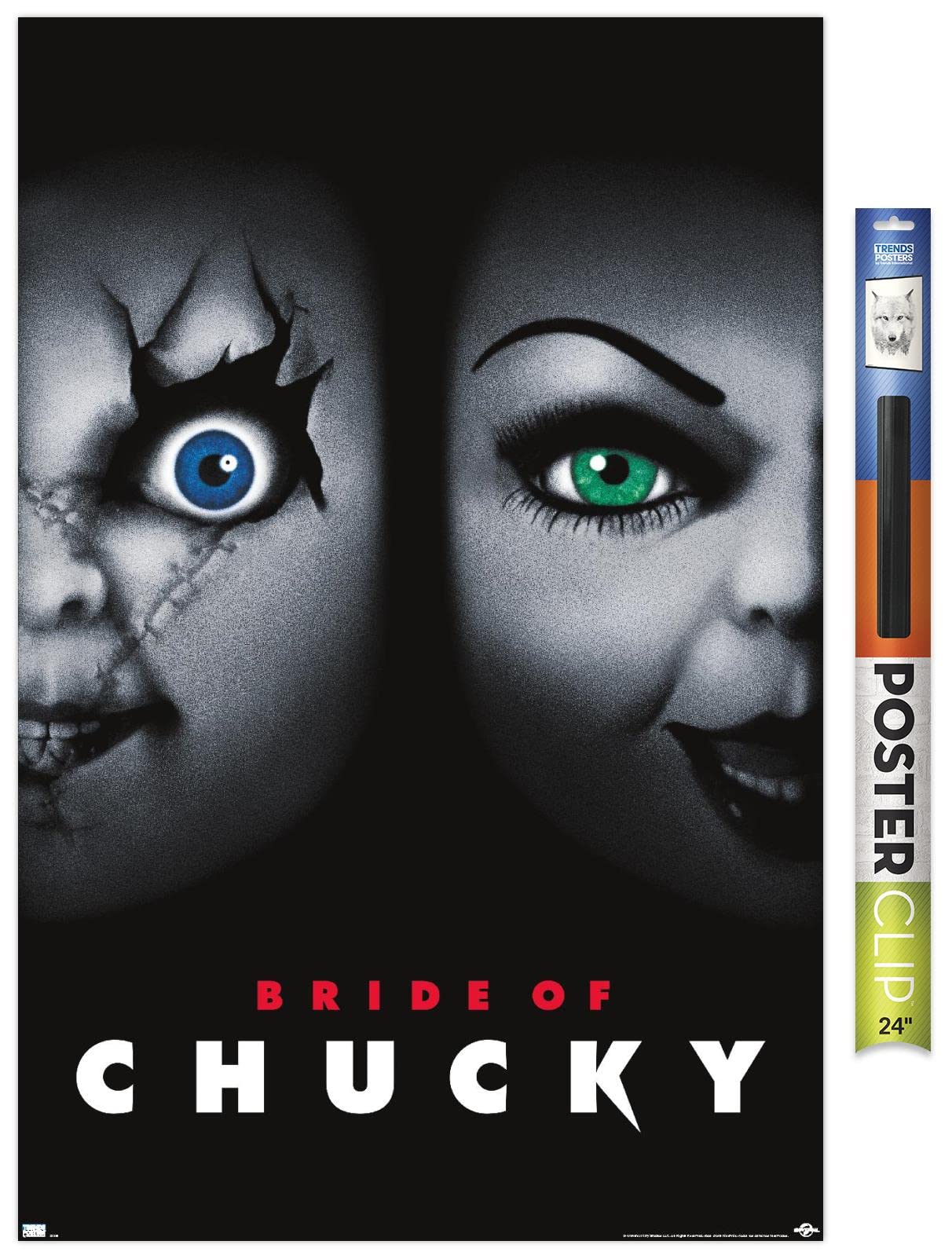 Trends International Child'S Play: Bride Of Chucky - One Sheet Wall Poster, 22.375'' X 34'', Poster & Clip Bundle