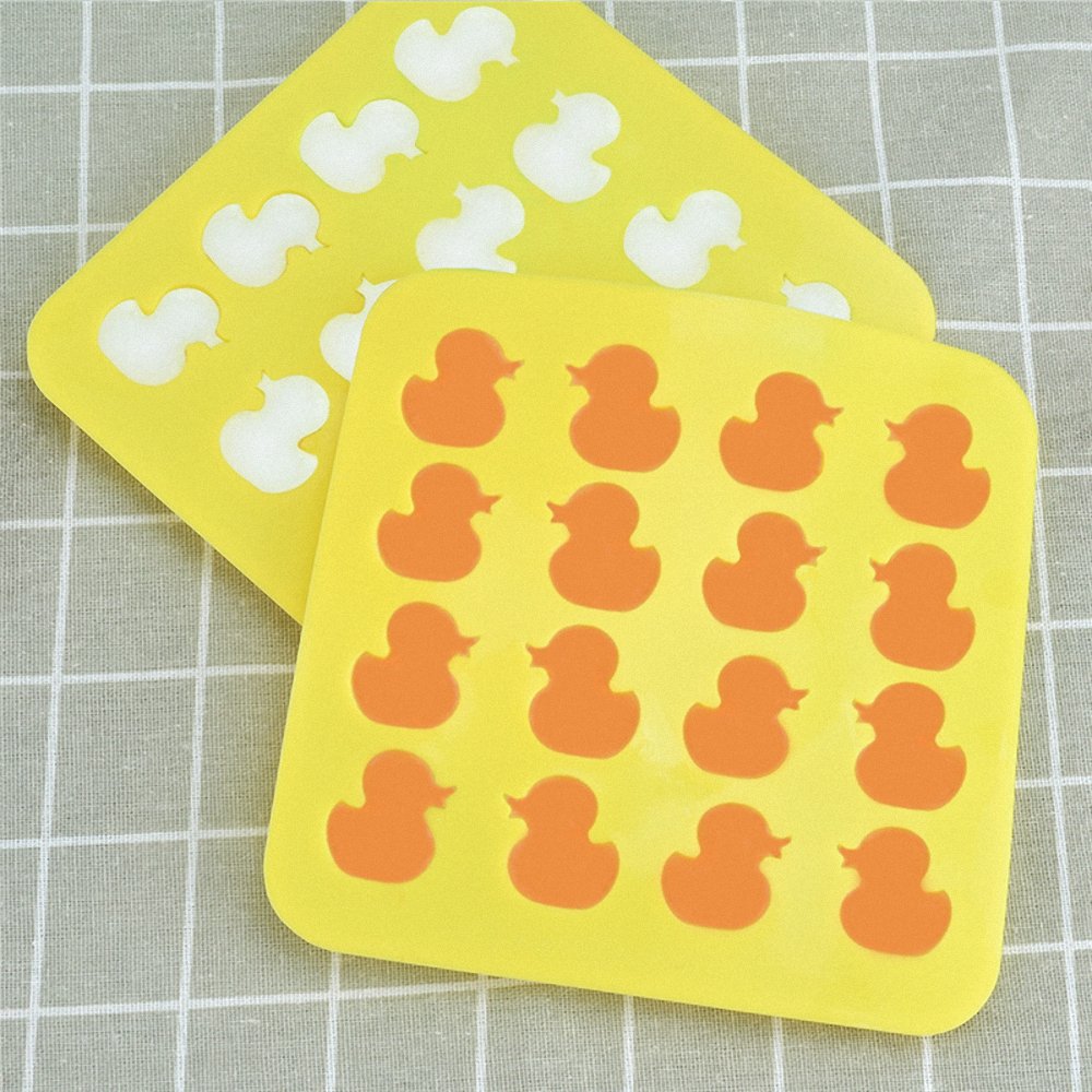 Moldfun 2-Pack Mini Size Rubber Duck Silicone Mold For Chocolate, Candy, Gummy, Jello, Ice Cube, Polymer Clay, Crayon Melt
