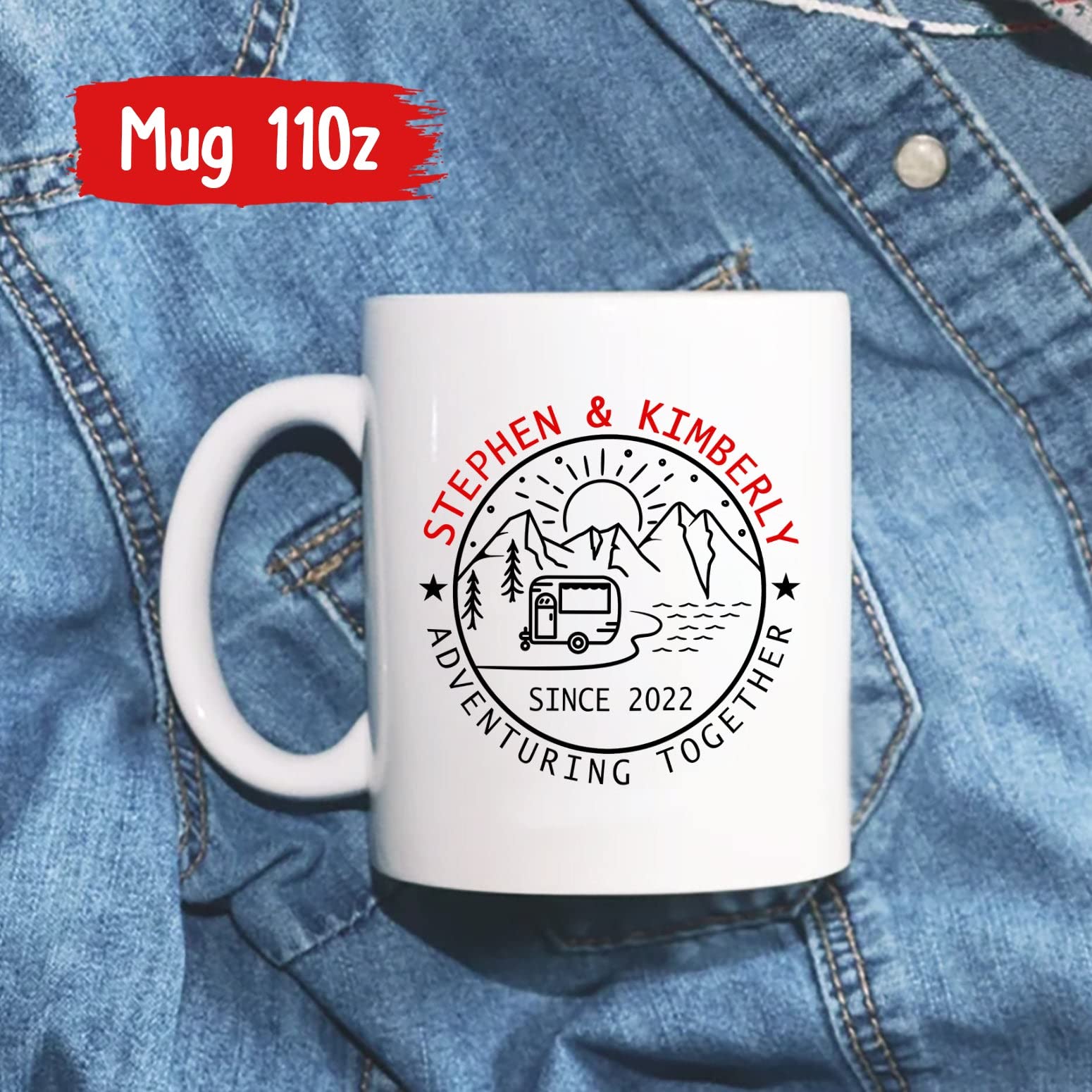 Adventure Together Mug, Camping Lover Mug, Happy Camper Cup, Camping Gift, Camper Travel Mug, Personalized Camping Mug, Custom C