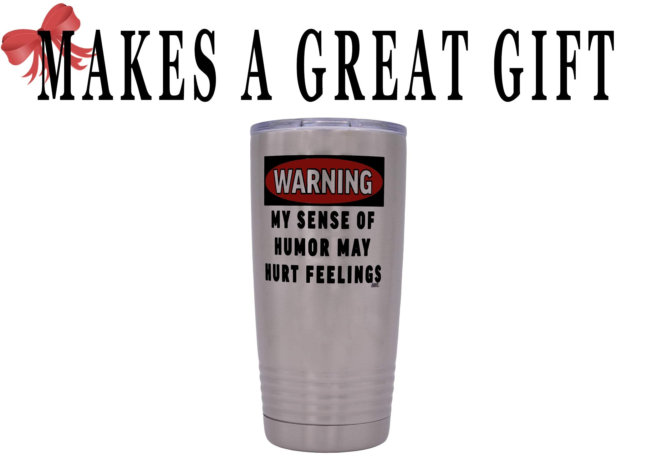 Rogue River Tactical Funny Sarcastic Office Work 20 Oz. Travel Tumbler Mug Cup W/Lid Vacuum Insulated Hot Or Cold Warning My Sen