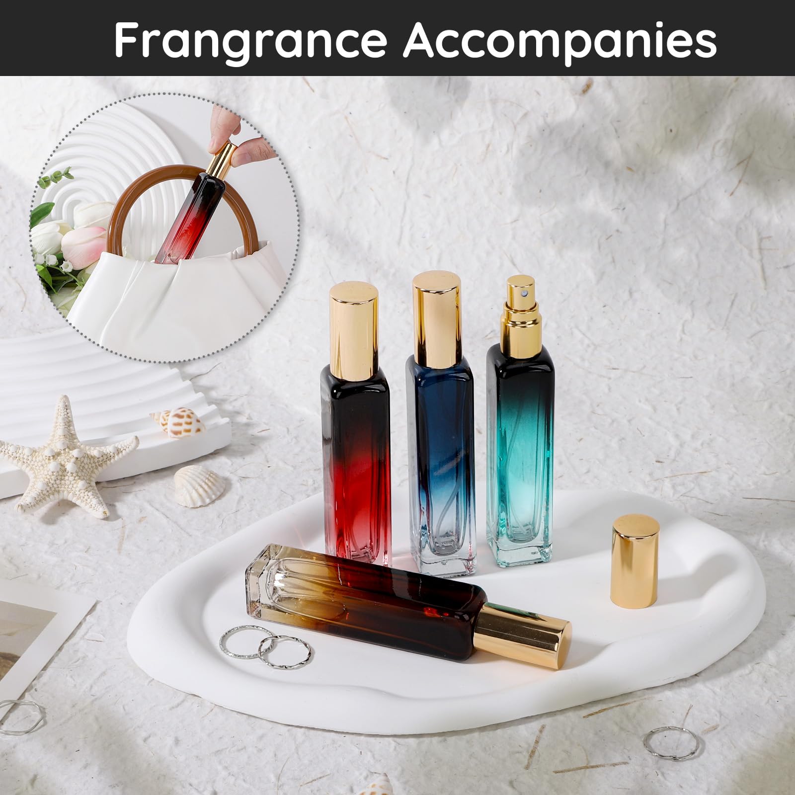 Segbeauty 0.5Oz Small Travel Perfume Bottles, 8 Pack Of Refillable Glass Perfume Atomizer, 15Ml Portable Empty Cologne Dispenser