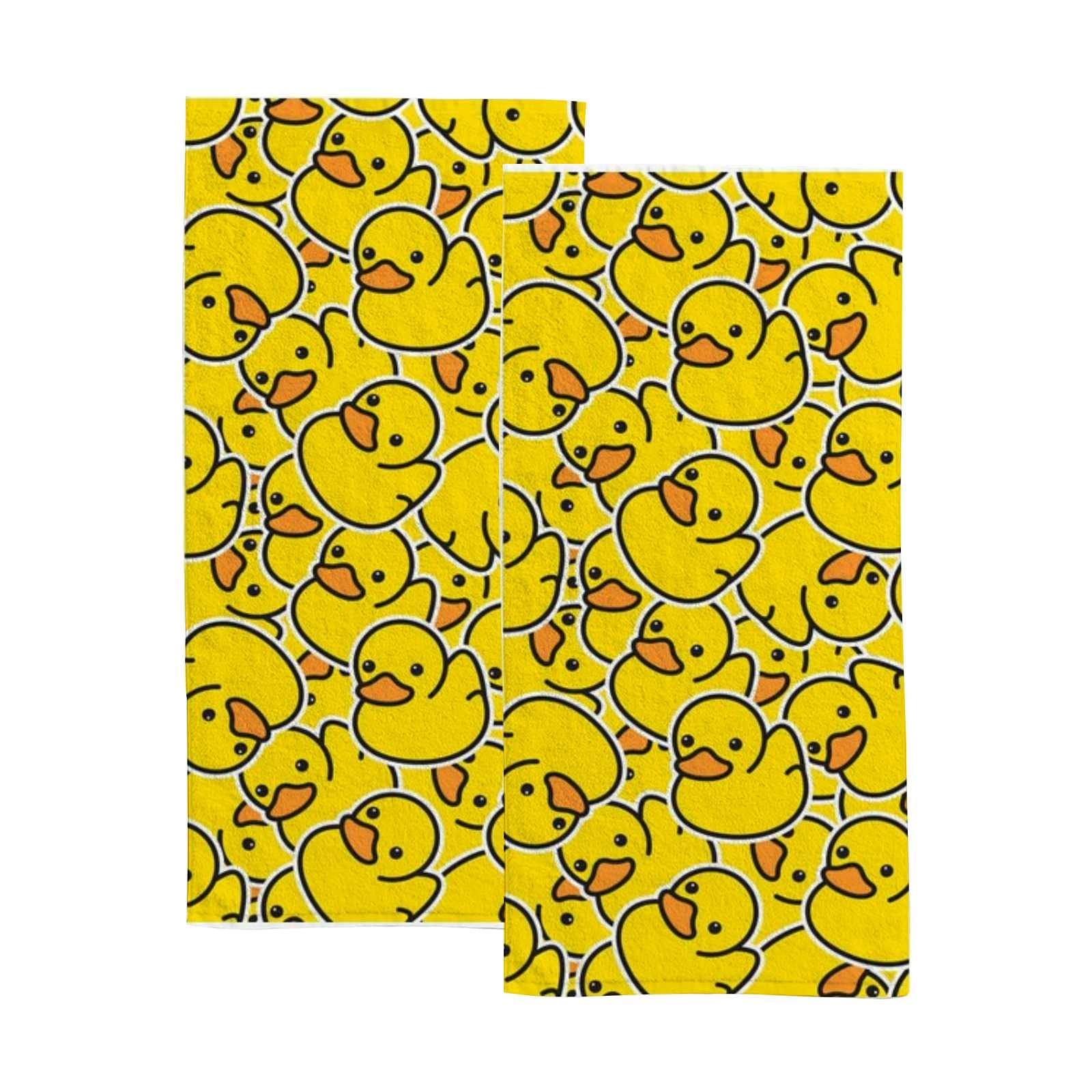 Zklzi Hand Towels 2 Pack Cartoon Cute Little Duck Yellow Towel For Bathroom Comfortable Skin-Friendly Spa Kitchen Hotel Bath Gym
