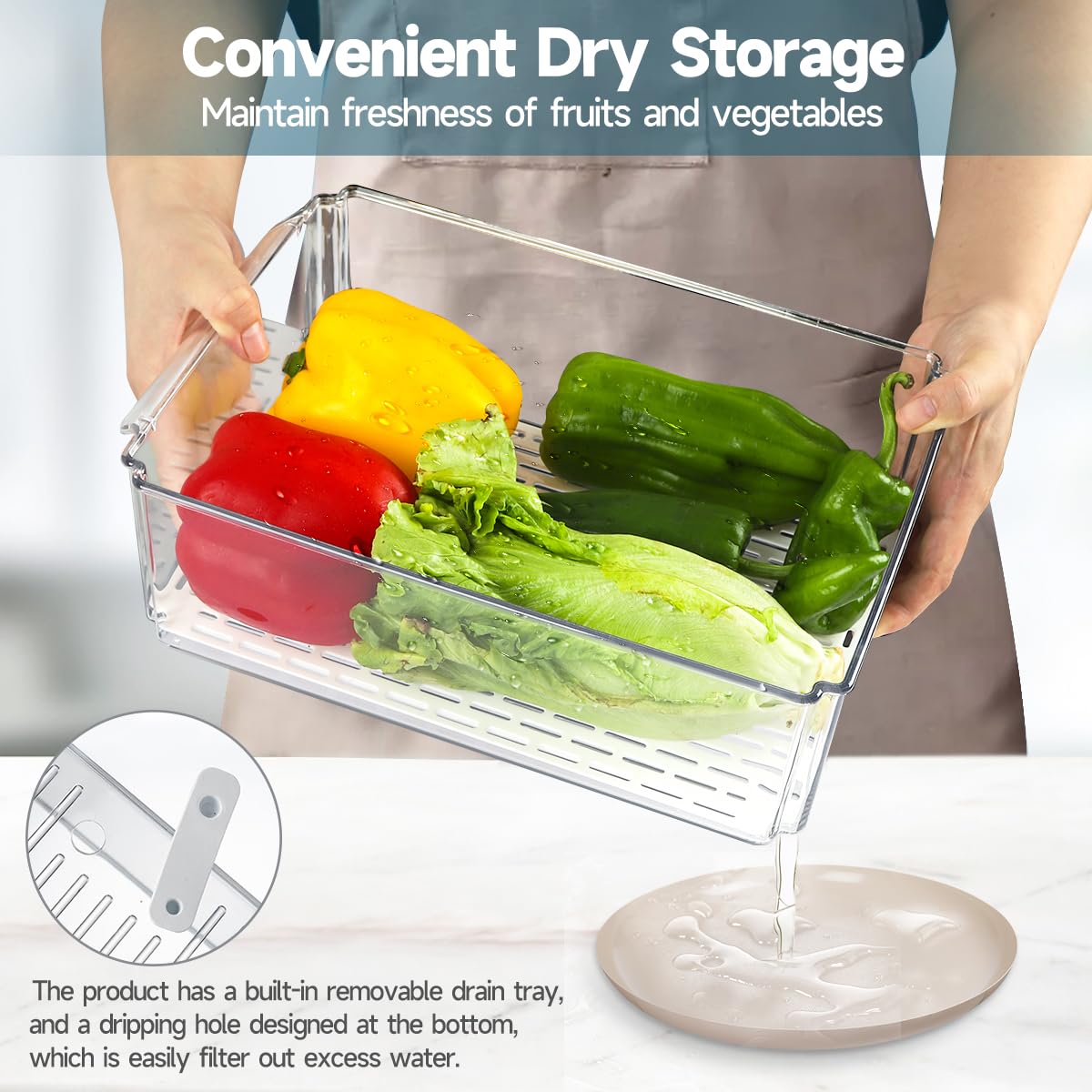 Nisilin 14 Pack Fridge Organizers And Storage - Refrigerator Organizer Bins With Lids, Bpa-Free Fridge Organization, Fruit Stora