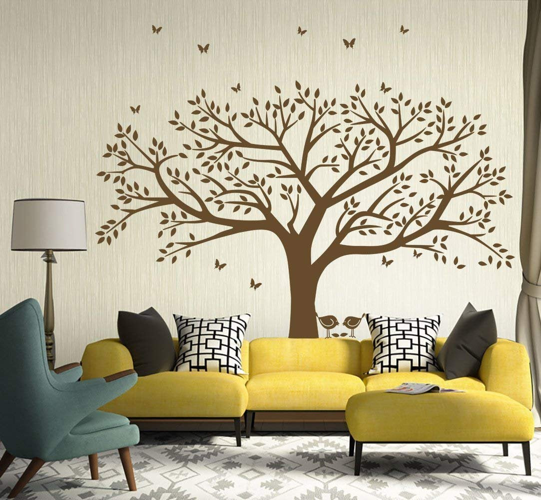 Giant Family Photo Tree Wall Decal Wall Sticker Vinyl Mural Art For Home Decor Room Decor (Brown)