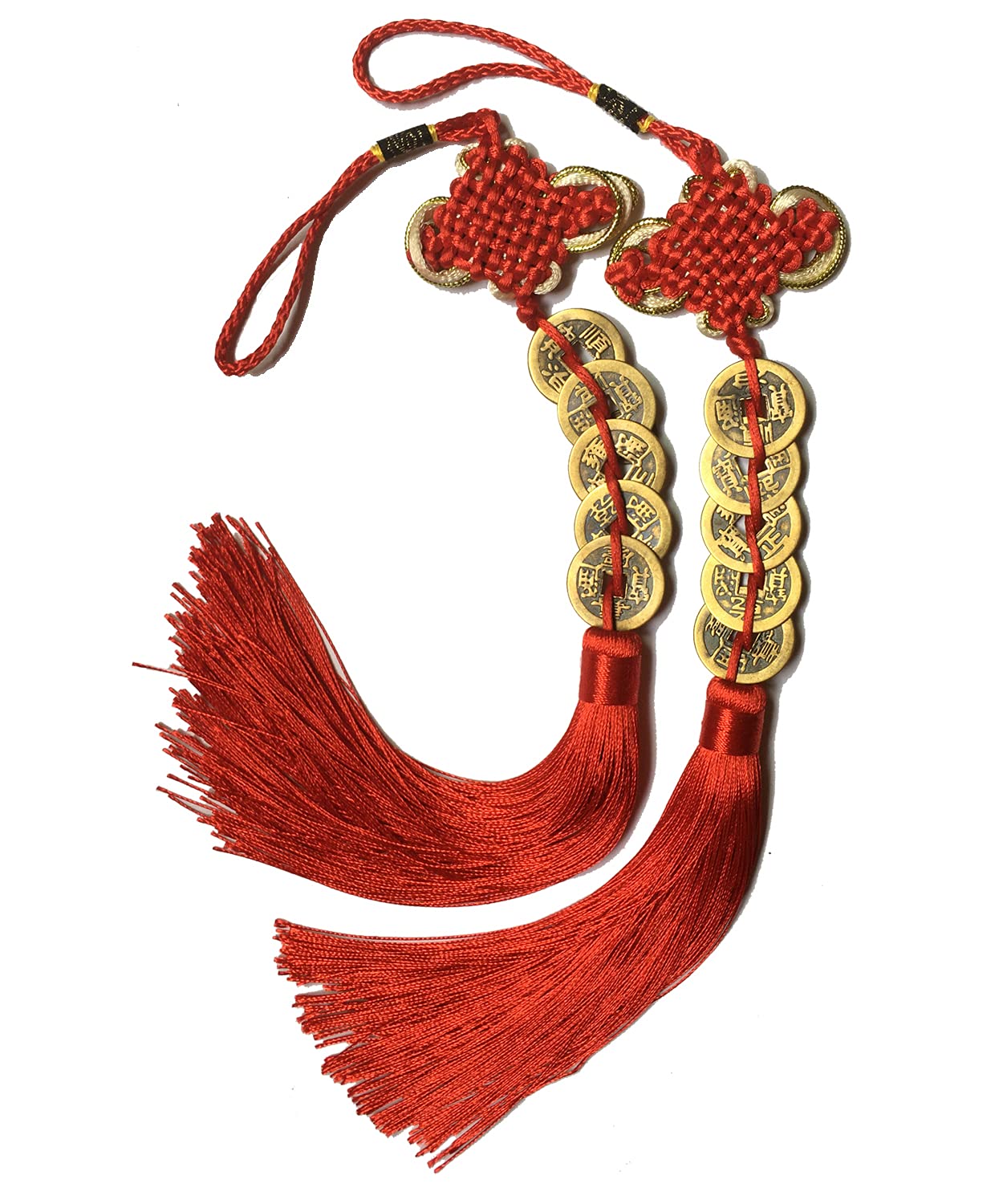 JIAQUAN Chinese Feng Shui Coins Car Decor Home Decor Five Emperor Money Ancient Chinese Coins Blessings of Health Happiness Fort