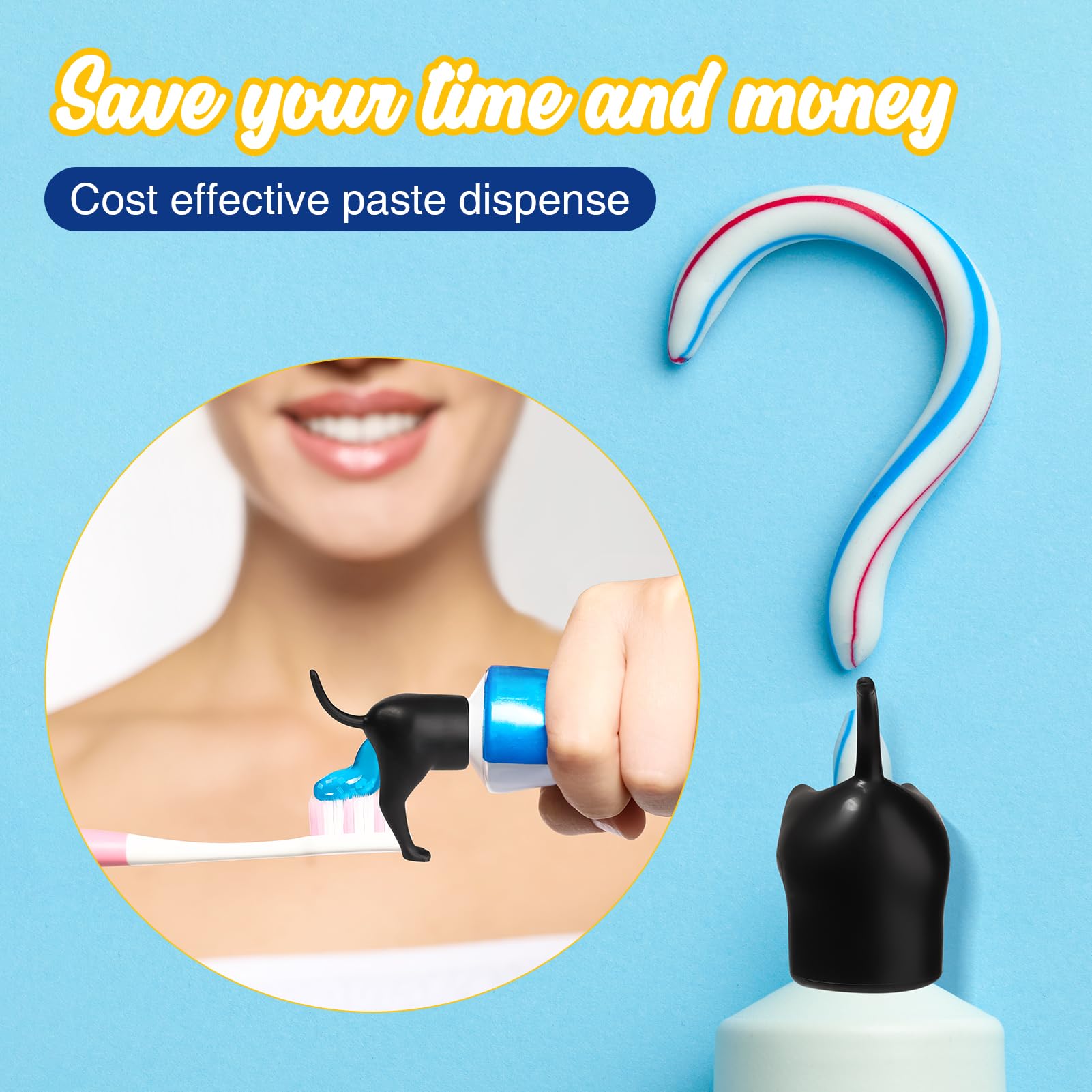 3-Pack Pooping Dog Butt Toothpaste Topper, Funny Toothpaste Dispenser, Creative Toothpaste Topper, Pooping Toothpaste Cap, Tooth