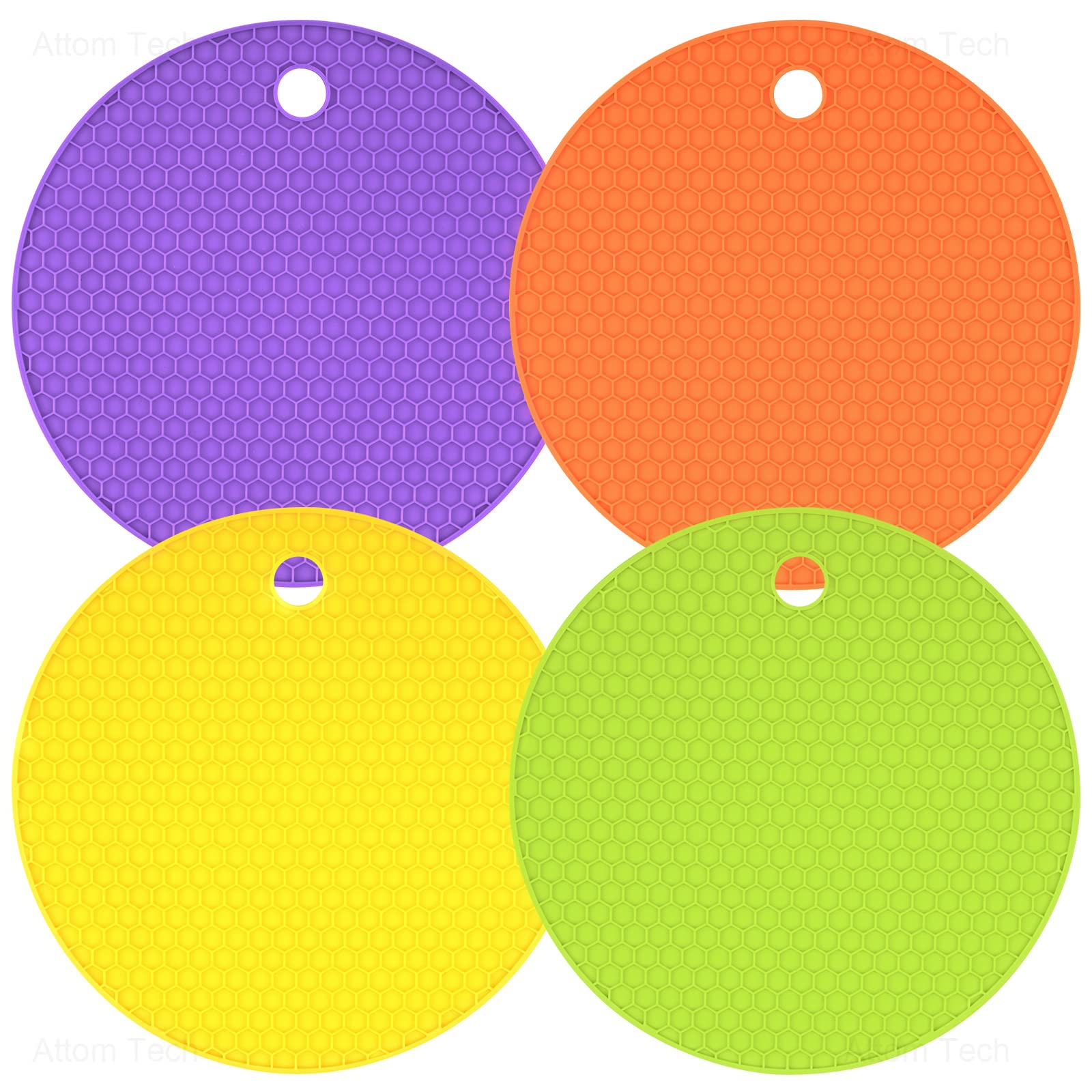 Nihome 4-Pack Silicone Jar Opener Pad For Weak Hands Seniors Kids, Large Non-Slip Jar Gripper Multi-Purpose Kitchen Bottle Opene