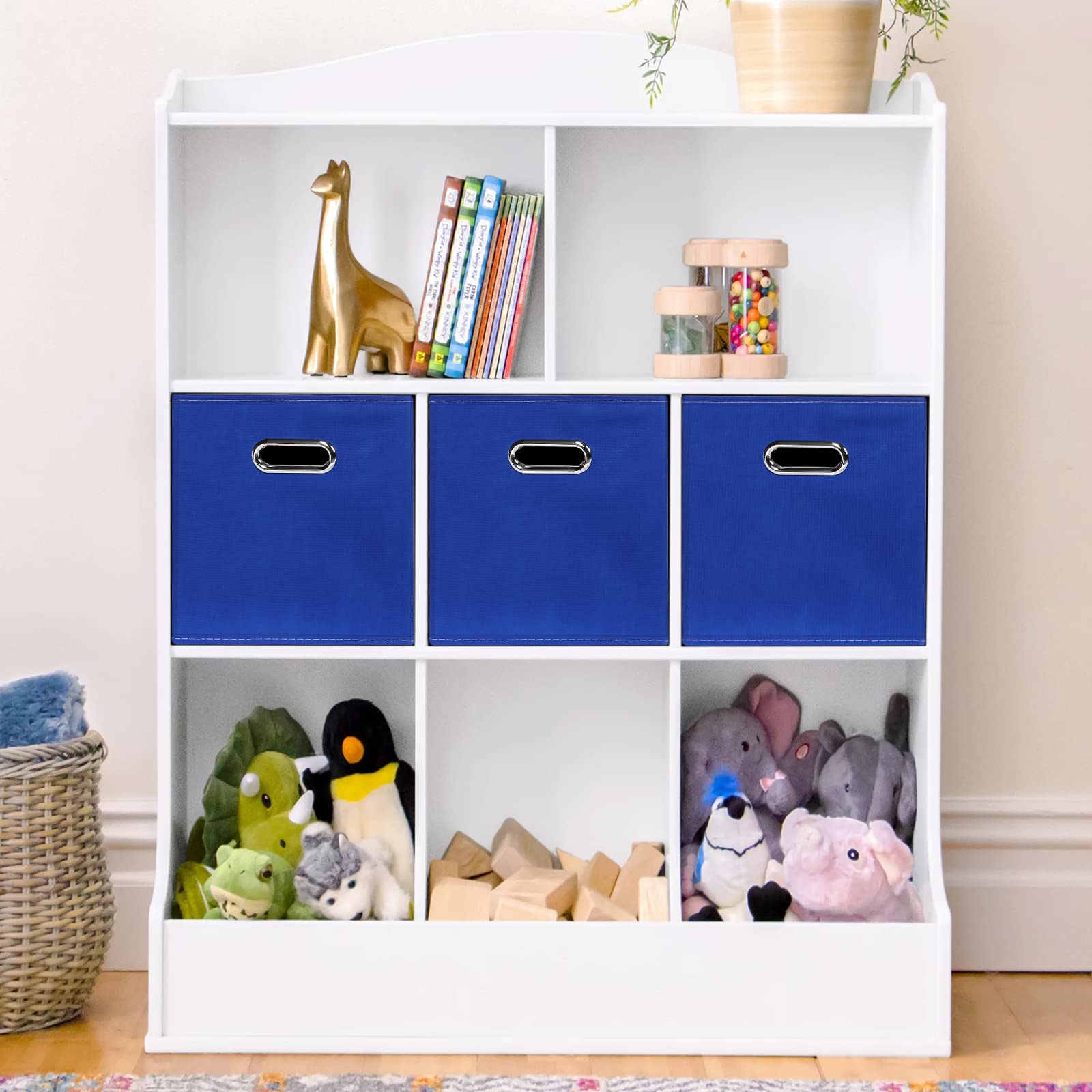 Yunkeeper Fabric Storage Bins Cubes, Fabric Cube Organizer With Handle, Foldable Cube Bins For Cloth Or Accessary Storage, 11X11