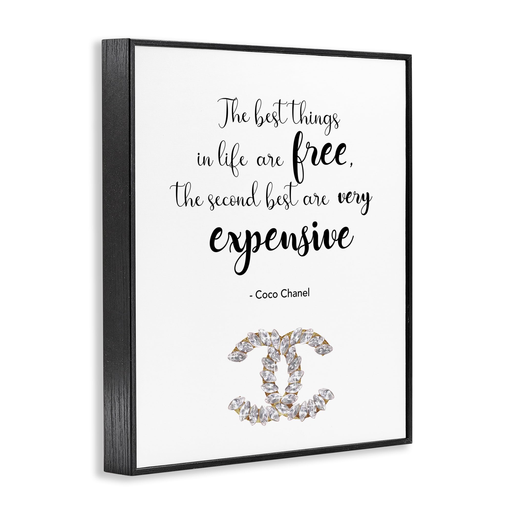 Stupell Industries Second Best Things In Life Quote Fashion Brand Glam Text, Designed By Ziwei Li Wall Art, 11 X 14, Black Frame