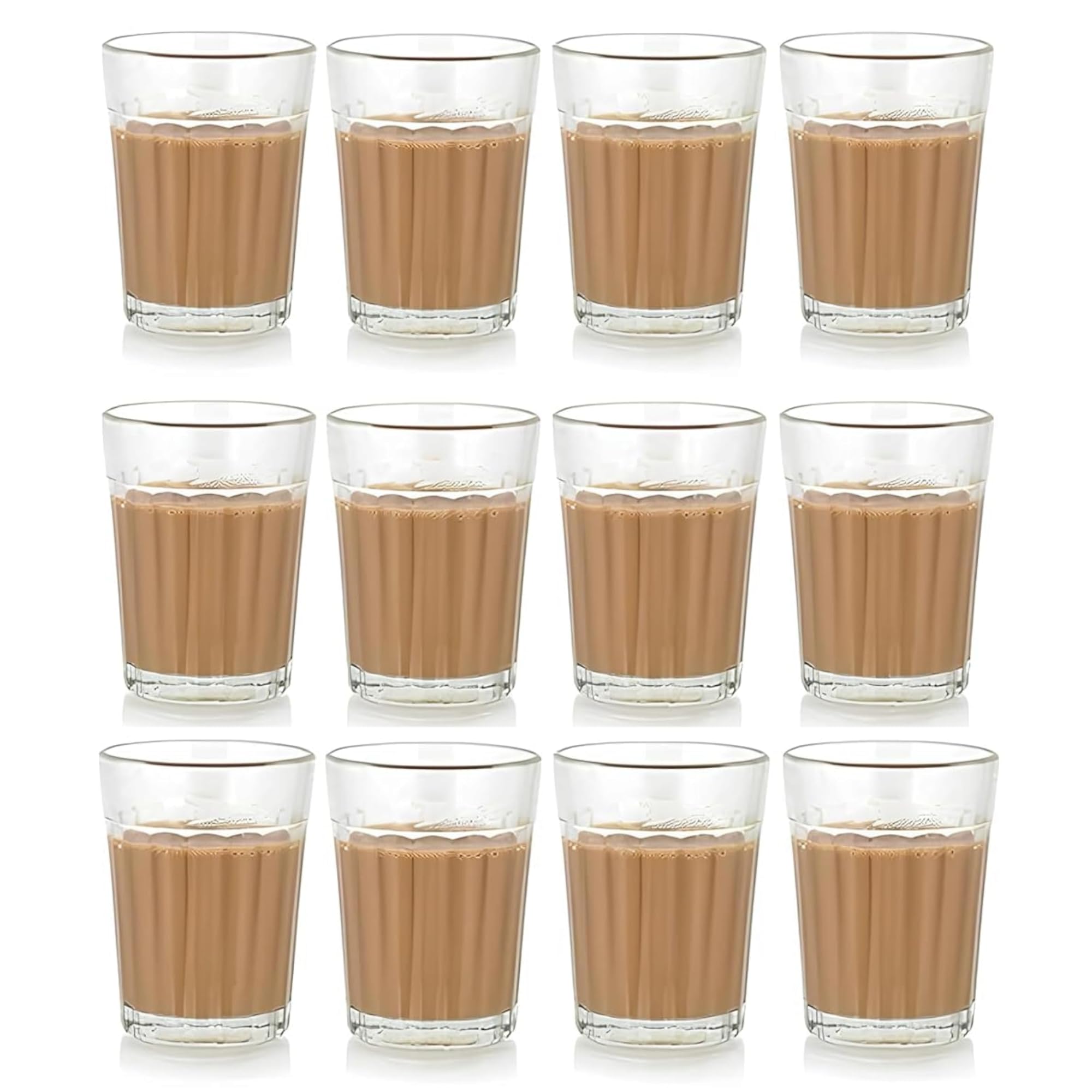 Inovique Enterprises 120Ml Classic Tea Glass Set | Small Traditional Tea Cups Perfect For Tea, Coffee, Cutting Chai | Set Of 12 