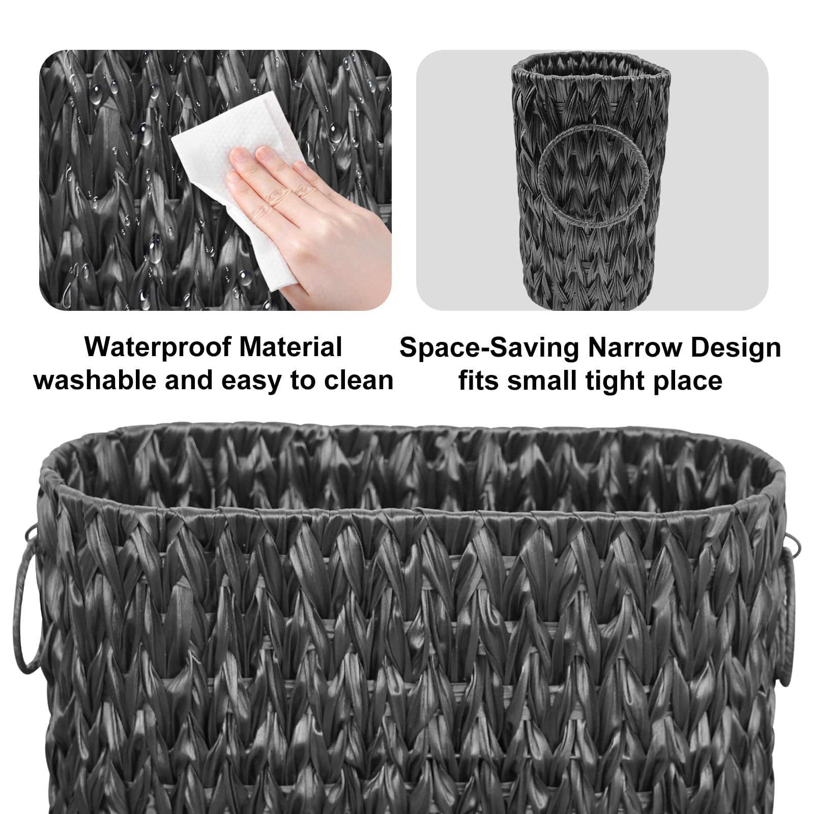 Coeusy Toilet Paper Storage Basket,Large Free Standing Toilet Paper Organizer,Extra Toilet Paper Holder For Up To 9 Mega Rolls,W