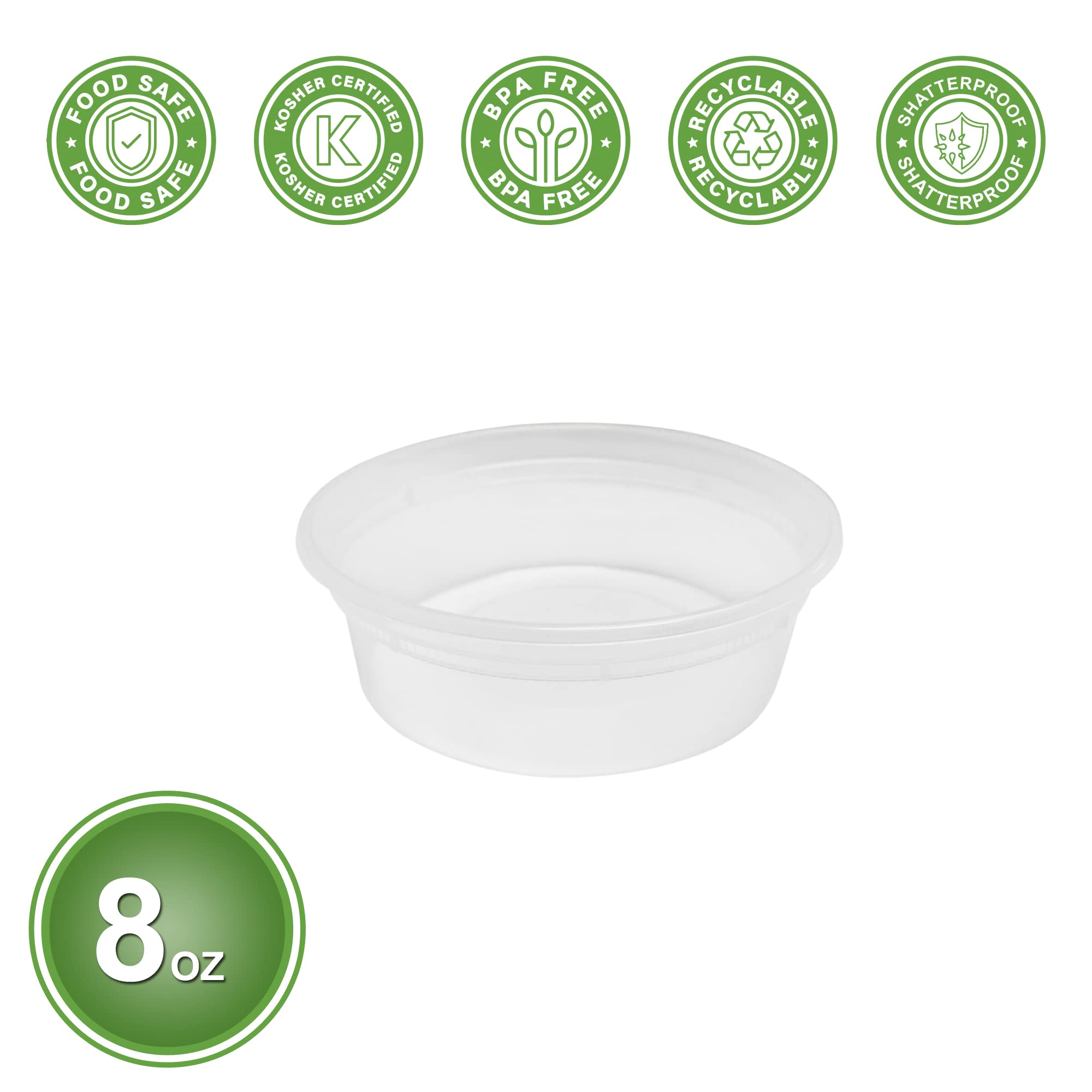 PARTY BARGAINS 64 oz Deli Containers with Lids - [14 Count] Half Gallon Round Clear Food Storage Containers  Microwavable  BPA-Free  Leakproof Takeout Container for Meal Prep