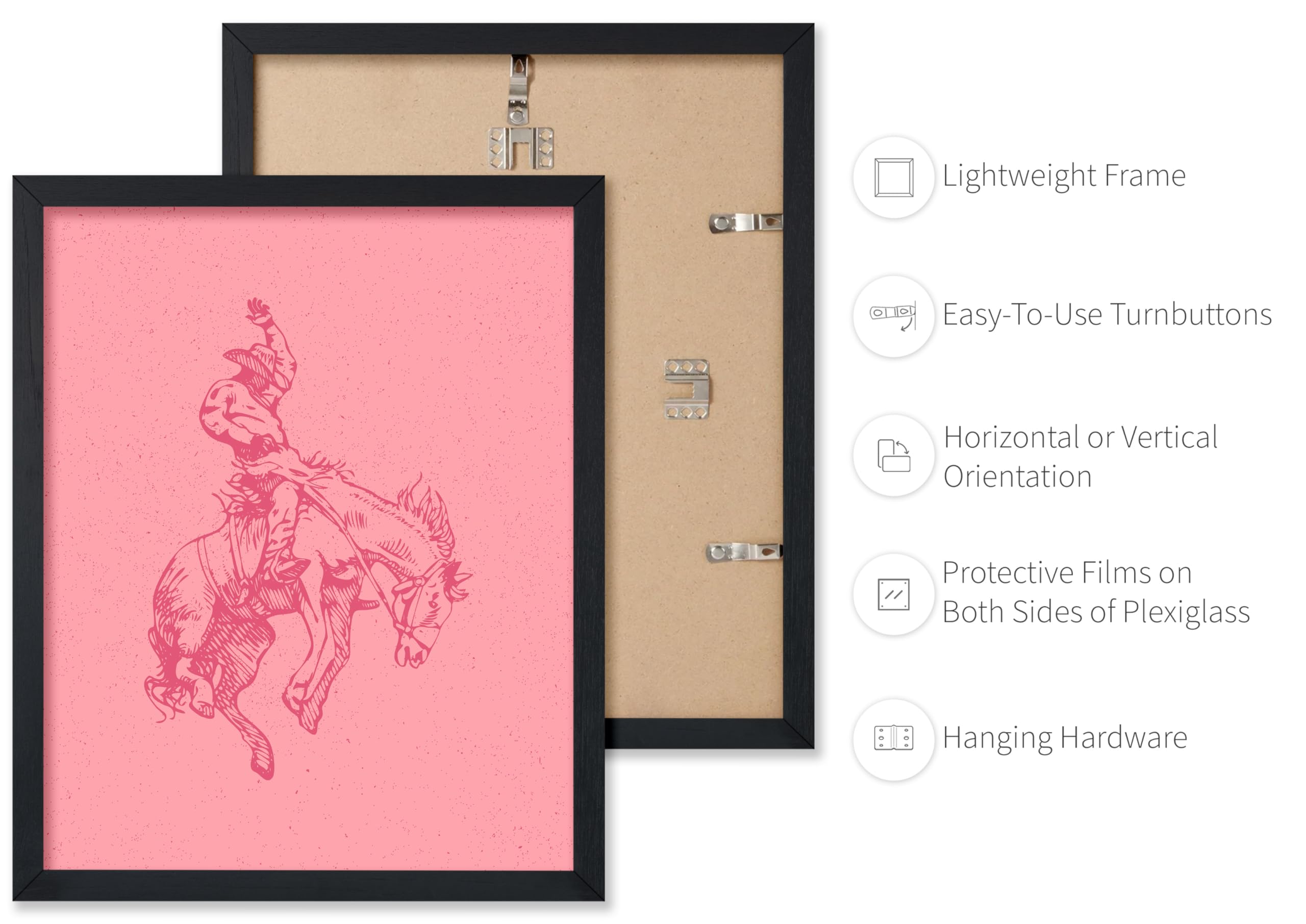 Poster Master Pink Rodeo Poster - Retro Cowboy On Bucking Horse Print - Cowboy Art - Western Art - Wild West Art - Gift For Him
