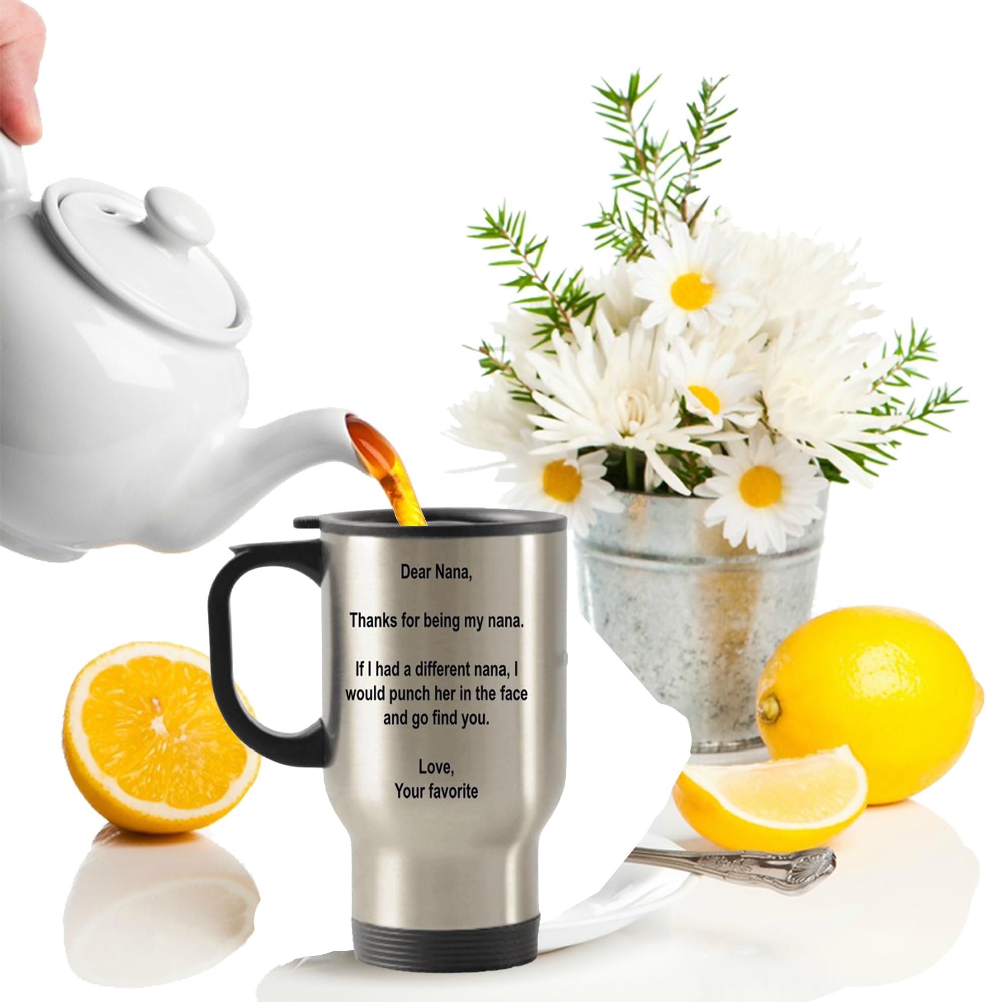 Spreadpassion - Dear Nana Tumbler - Stainless Steel Novelty Tumbler For Birthday And Anniversary Parties - Gift Idea For Appreci