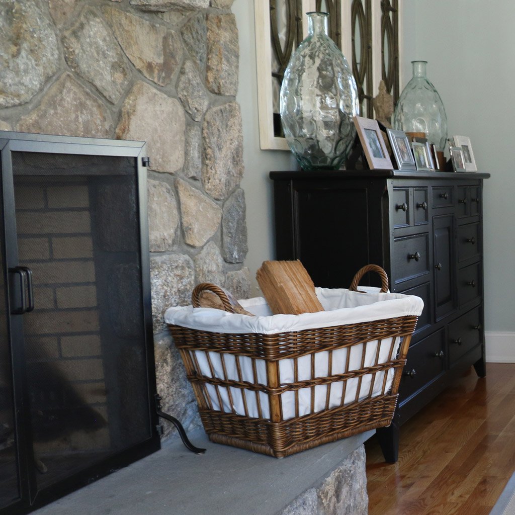The Basket Lady Wicker French Laundry Basket, 23 In L X 18.5 In W X 18.5 In H, Antique Walnut Brown