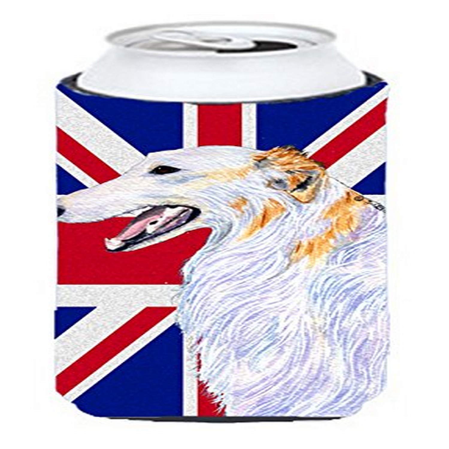 Caroline'S Treasures Ss4917Tbc Borzoi With English Union Jack British Flag Tall Boy Hugger Can Cooler Sleeve Hugger Machine Wash