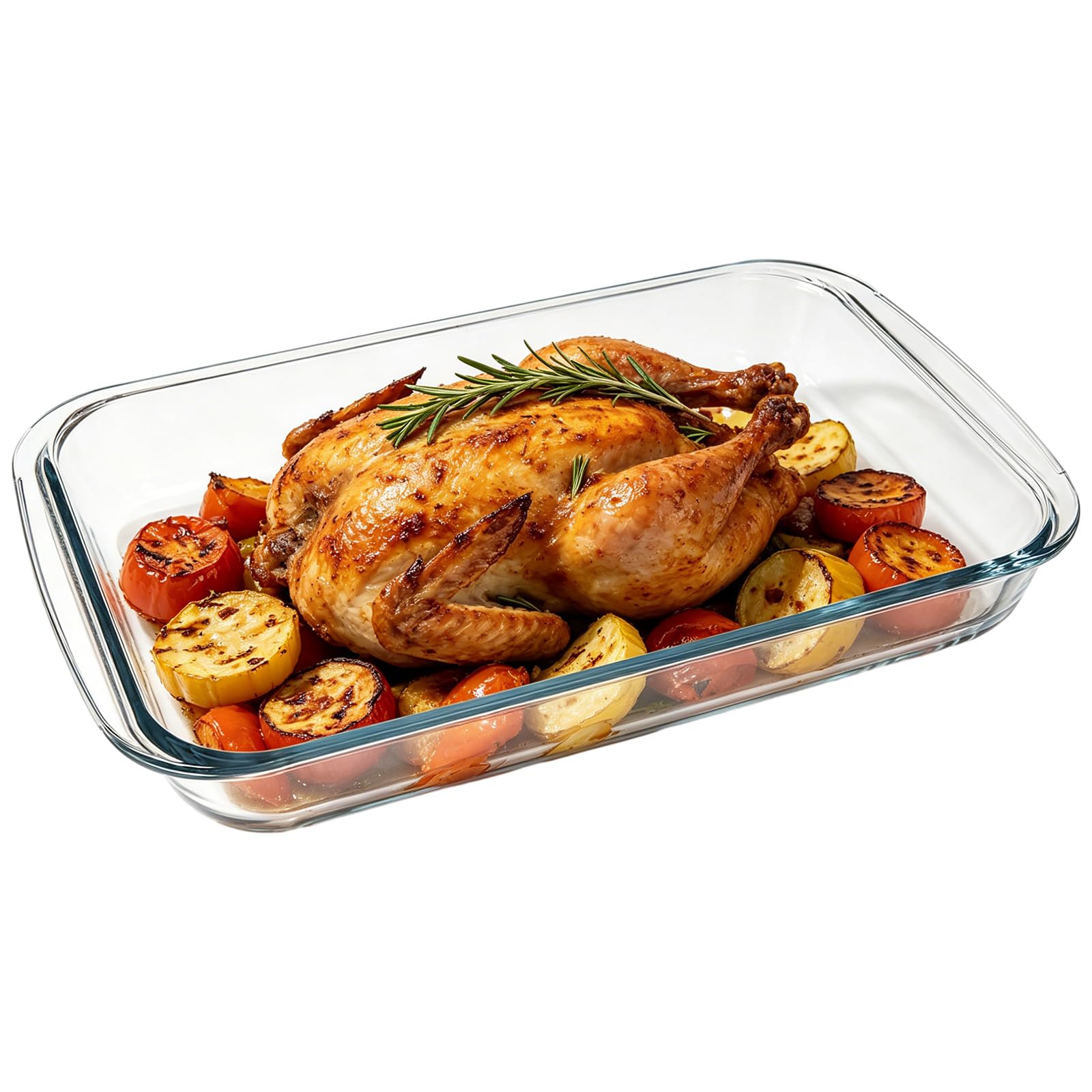 Glass Baking Dish for Oven, 3.2 Quart Rectangular Glass Borosilicate Pan