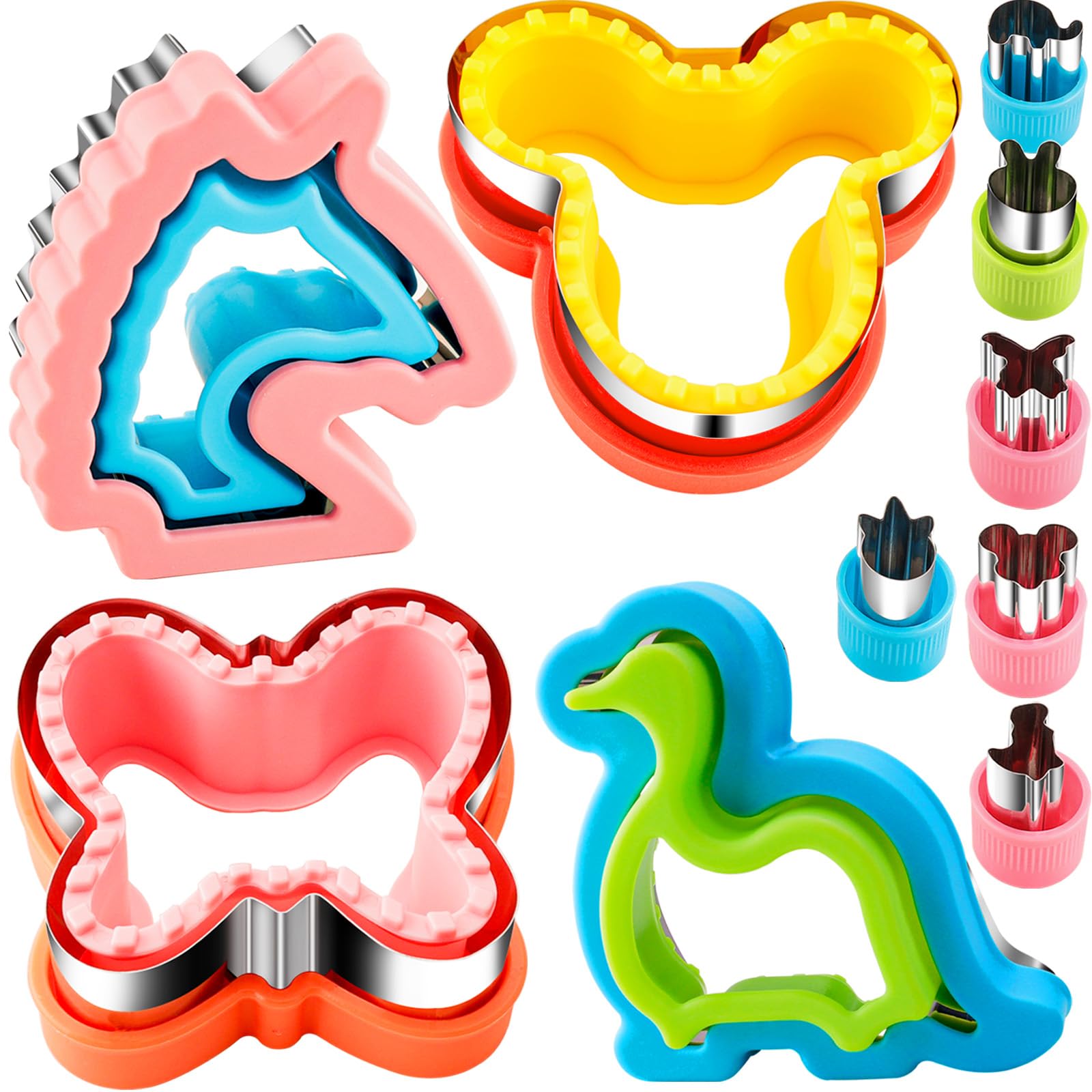 Sandwich Cutter and Sealer for Kids 10PCS Large Bread Sandwich Decruster Pancake Maker Cookies Fruits Vegetables Shaped Cutters 