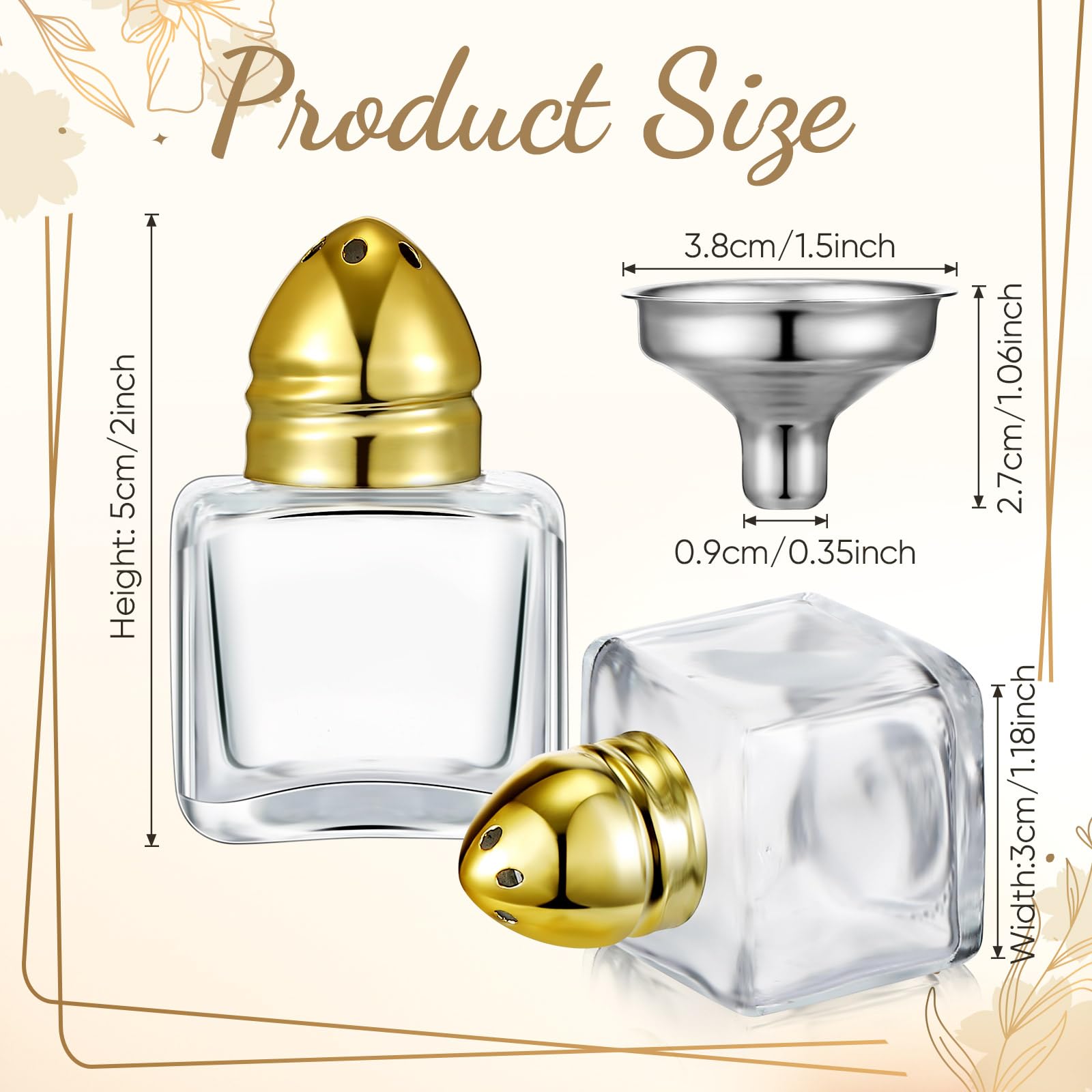 Uiifan 12 Pcs 0.5 Oz Cube Shape Small Salt And Pepper Shakers With Tone Tops Clear Mini Glass Seasoning Jars Spice Salt Shakers