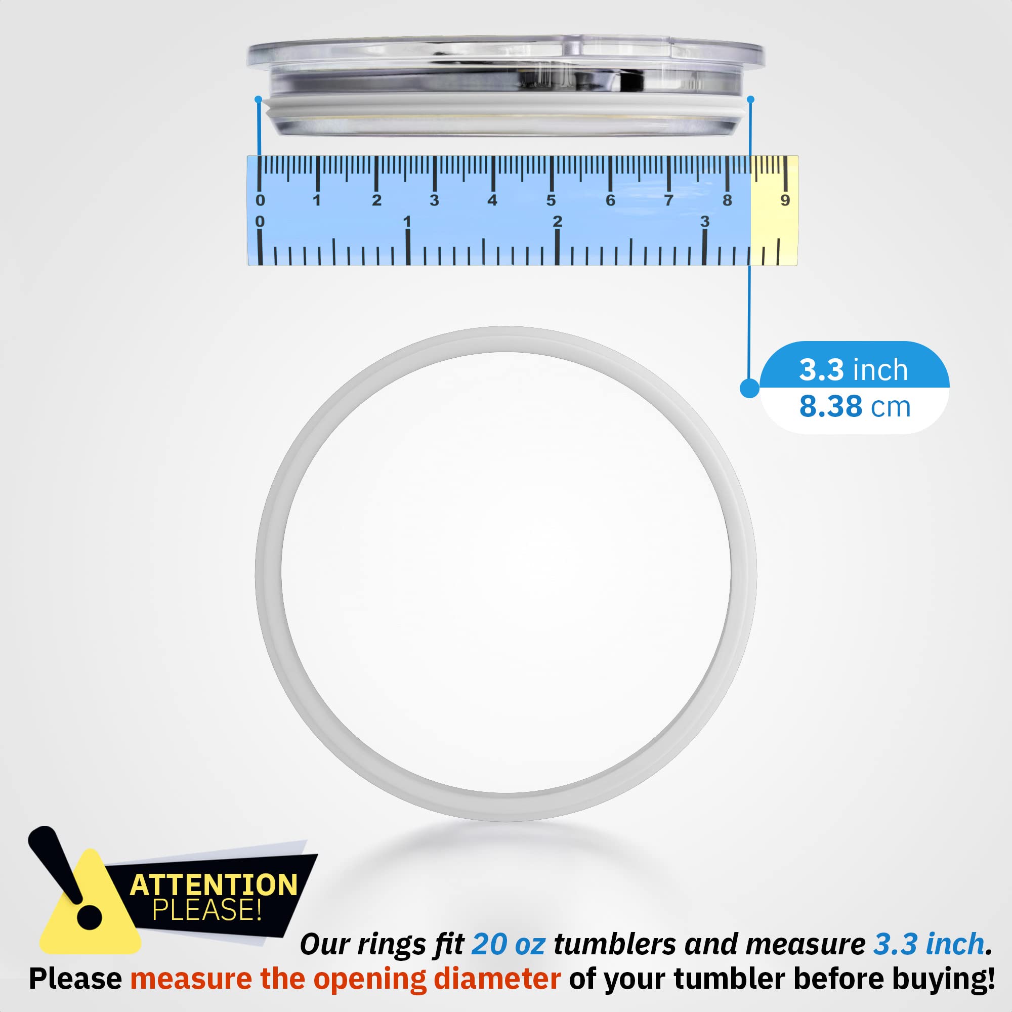 Pack Of 4, 20 & 10 Oz Replacement Rubber Lid Ring, 3.3 Inch Diameter - Gasket Seals, Lid For Insulated Stainless Steel Tumblers,
