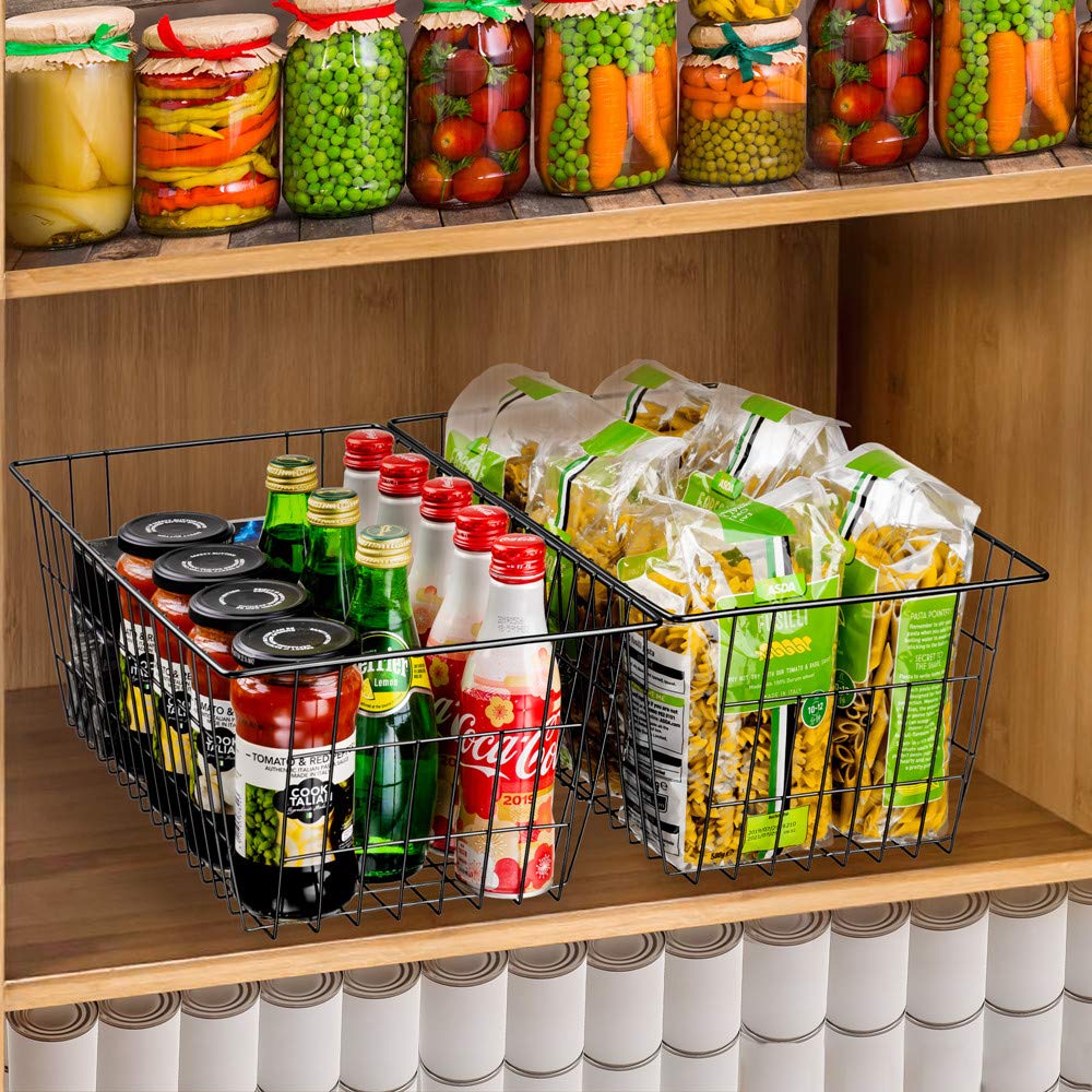 Sanno Wire Storage Baskets Freezer Baskets Farmhouse Organizer Storage Bins Large Organizer Bins For Storage, Office, Bathroom,