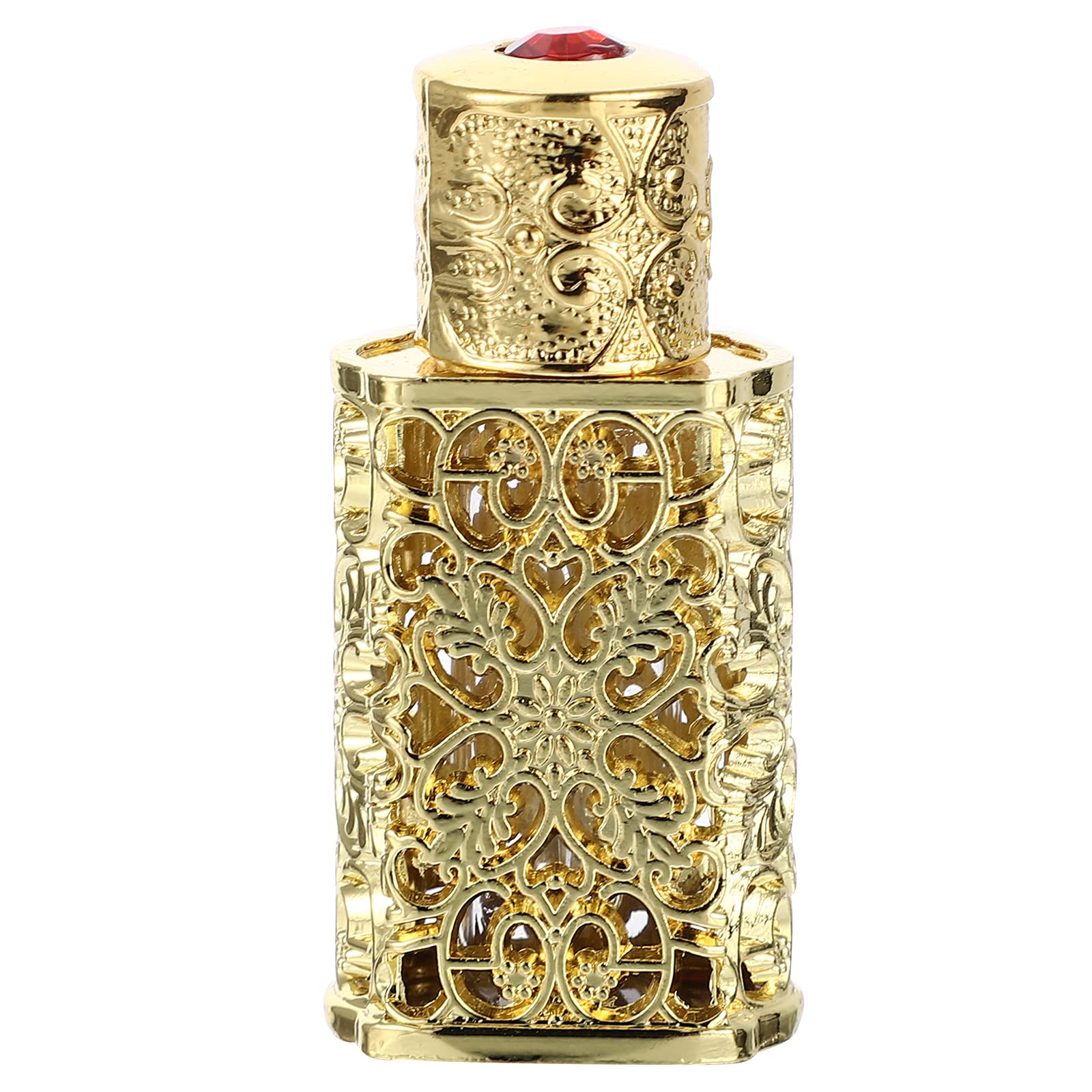 Beavorty Essential Oil Bottle Refillable Glass Spray Bottle with Hollow Flower Engraving Vintage Perfume for Travel Cosmetic and