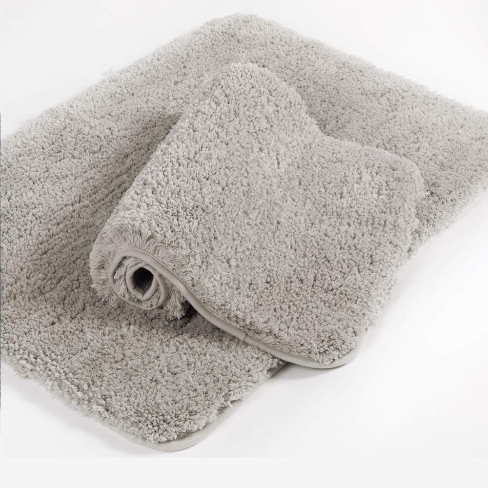 Walensee Shaggy 2 Piece Bath Rug Set, (20 X 32, 2 Pack Set, Light Tan) Bathroom Rug Set Bath Mats For Bathroom Machine Wash/Dry